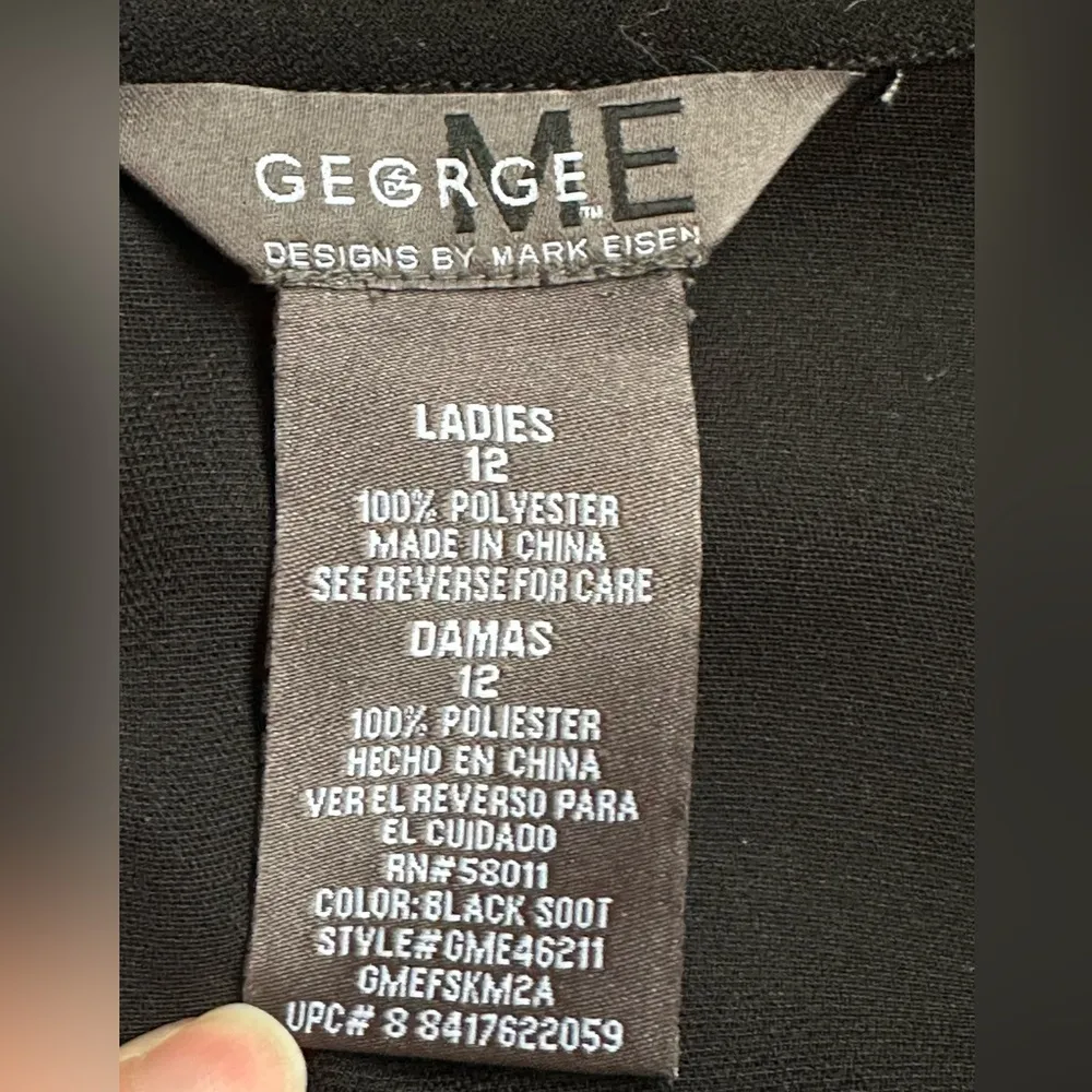 Gegrge Black Fit & Flare Long Skirt SZ 12 Zip On Side No Lining Good Con… - Image 4