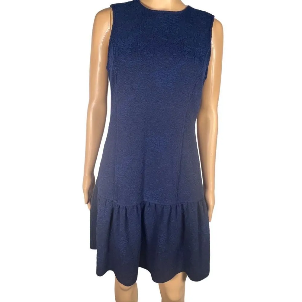 Ganni x Anthropologie Brentwood Women's Sleeveless Navy Jacquard Mini Dress S - Image 3