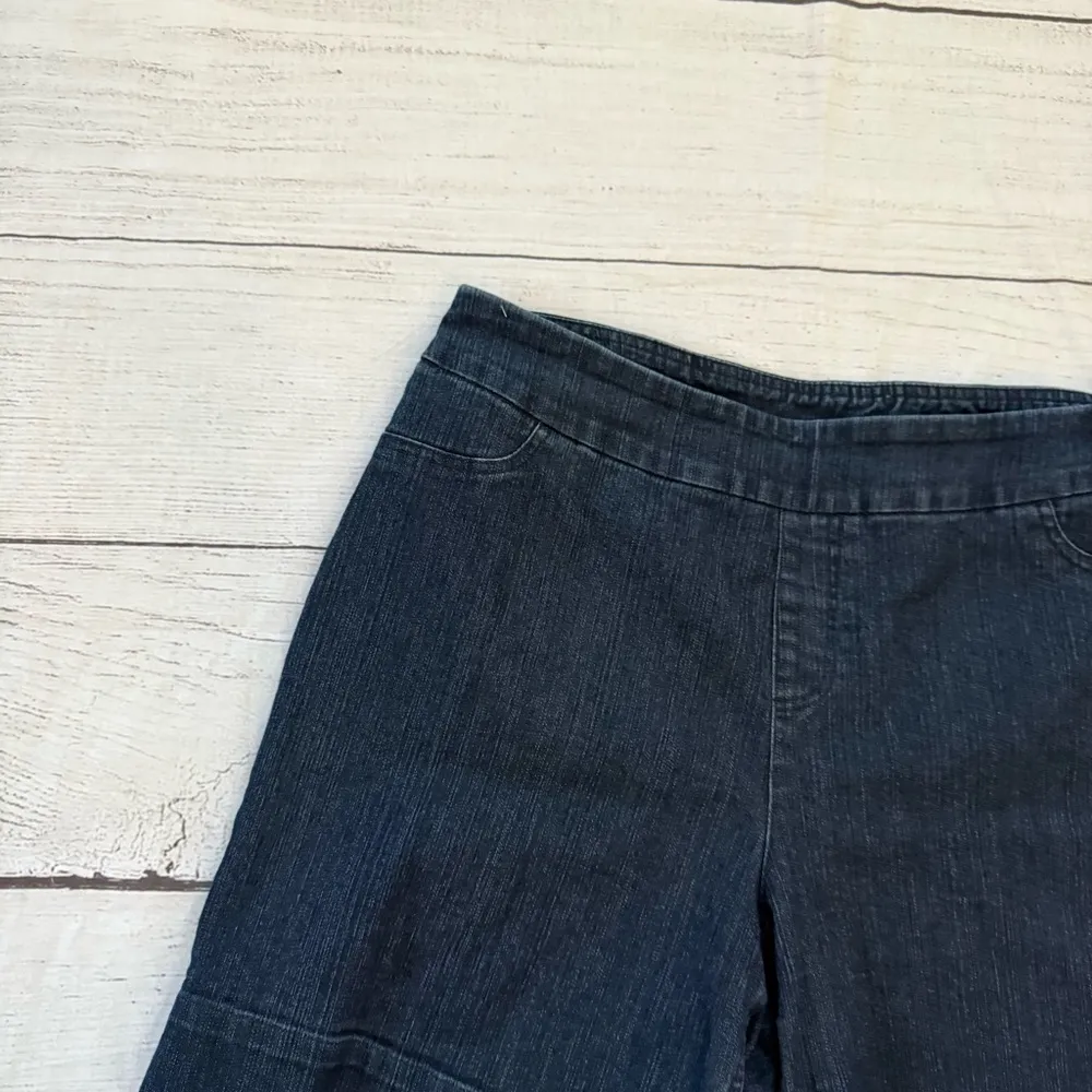 Soft Surroundings Dark Blue Jean Shorts Mid-Thigh Length - Image 5