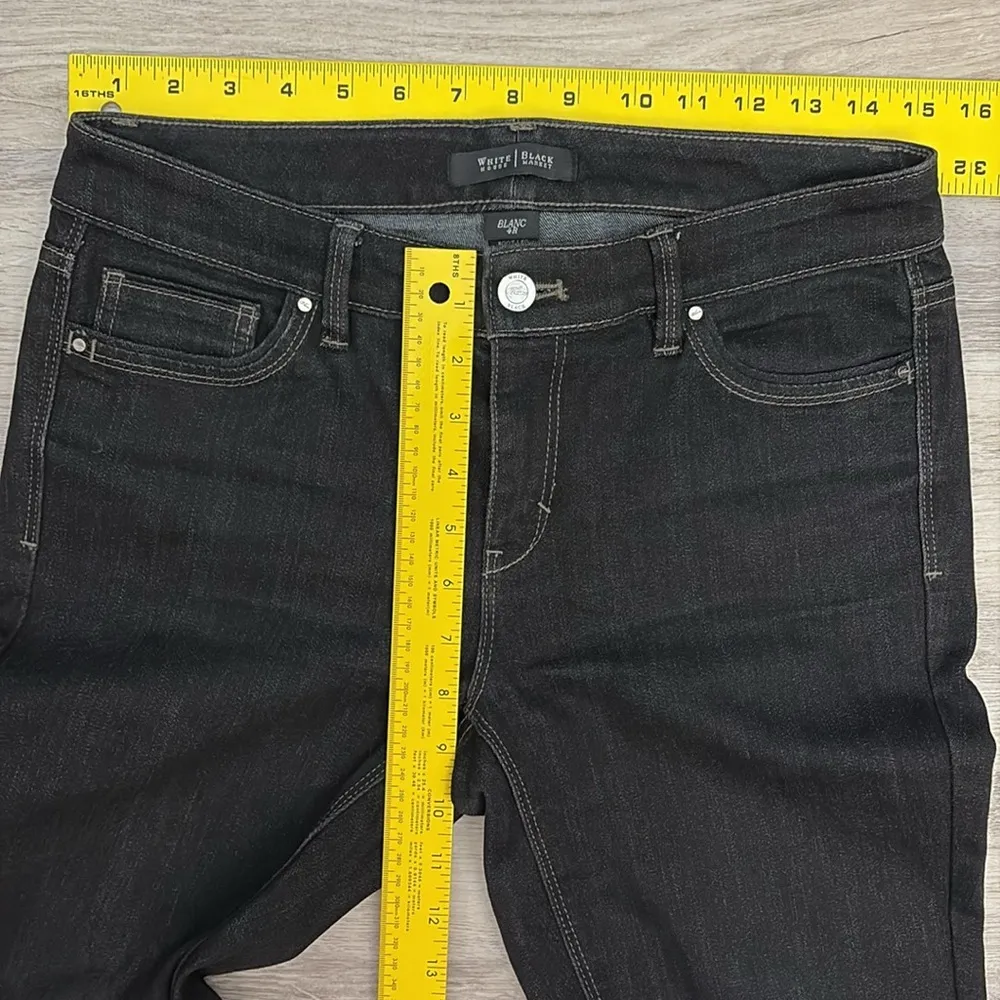 White House Black Market Black Boot Leg Blanc Women's Black Jeans Size 4R - Image 10