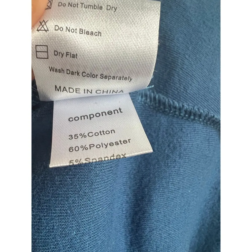 Timeson Long Sleeve Button Lapel Collar Large Blue - Image 8