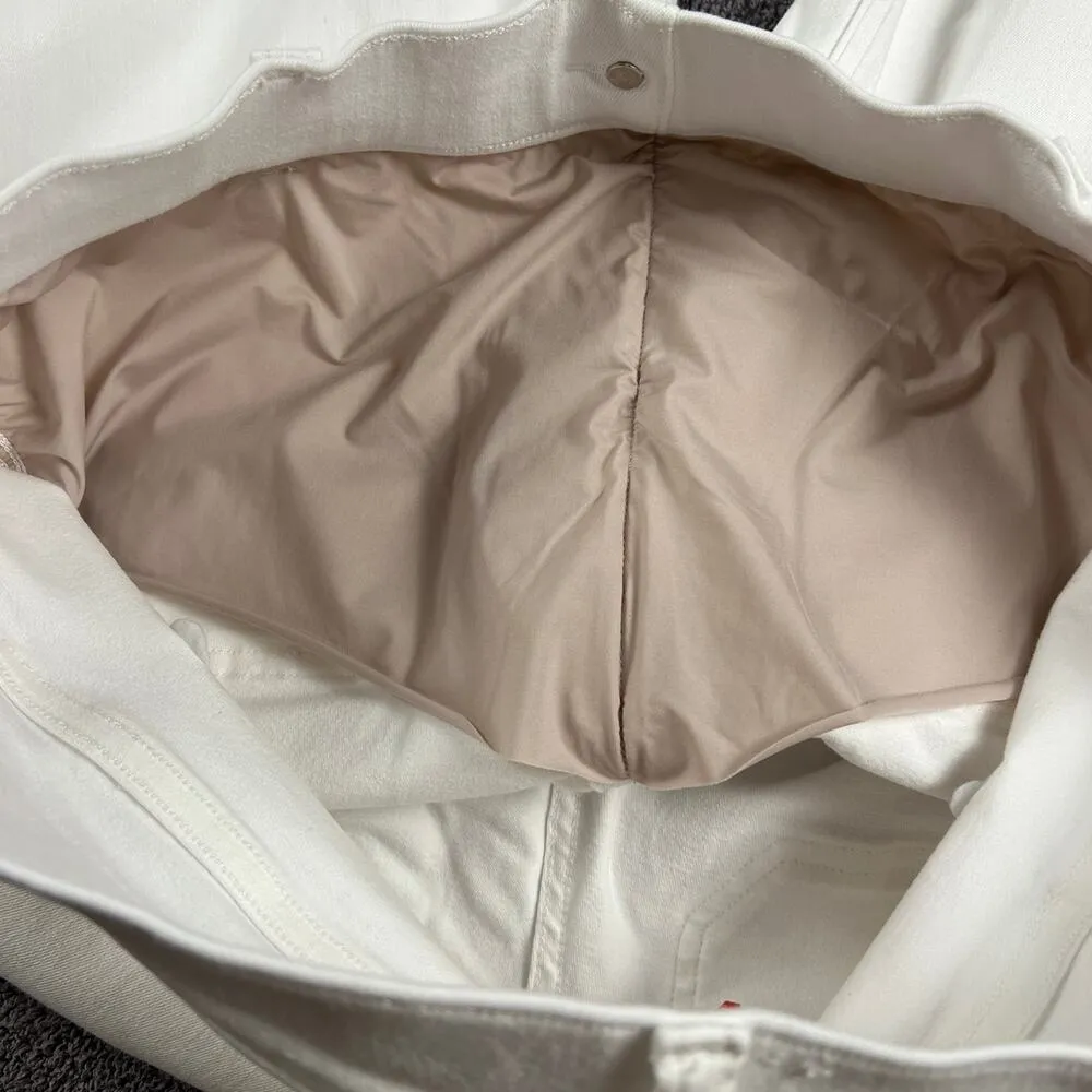 SPANX Tummy Control Wide Leg Pull On White Stretch Jeans Size XL - Image 5