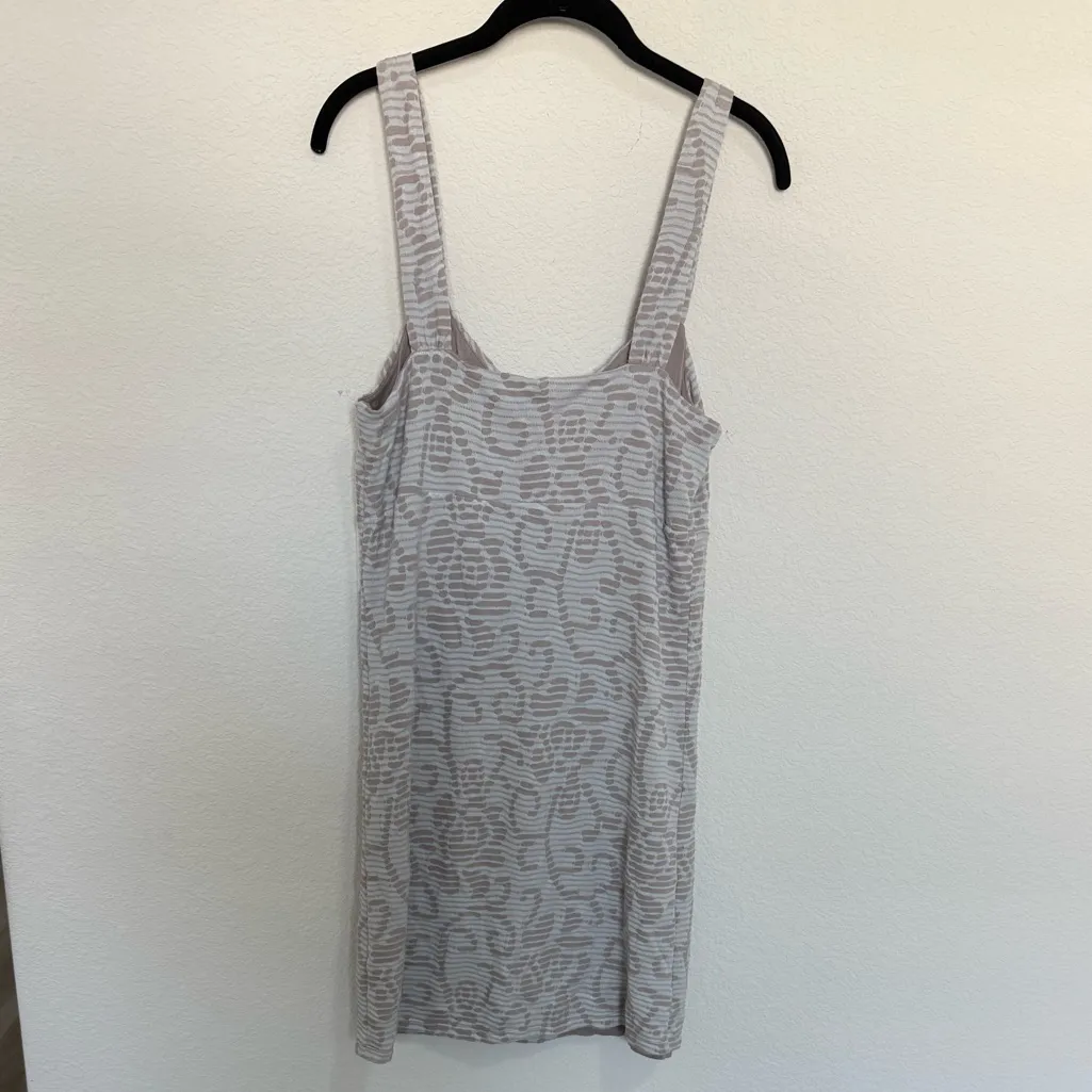 Free People Jacquard Floral Mini Bodycon Tank Dress Gray Mauve Size Large - Image 5