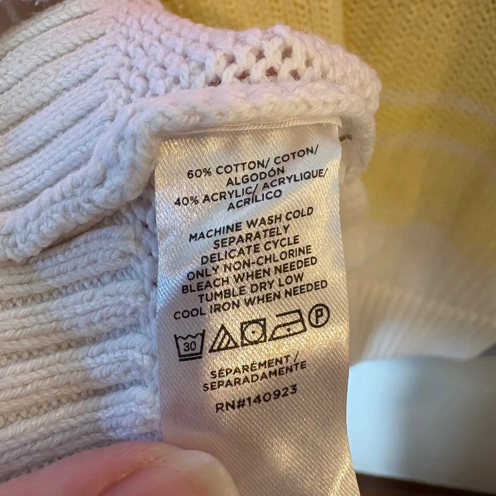 LOFT Women's Striped‎ Sweater Pink Red Yellow White Cotton Blend Size Large - Image 5