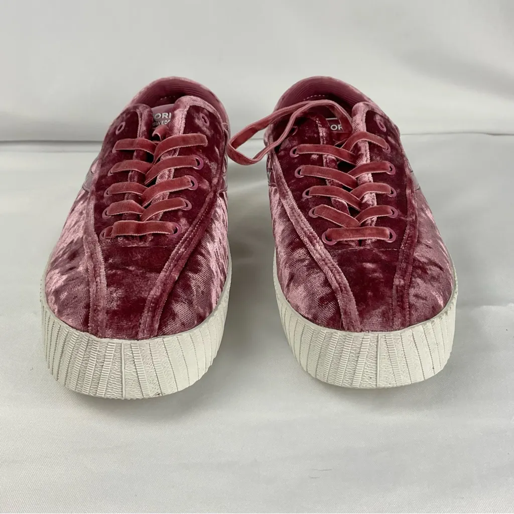 Tretorn Crushed Velvet Sneakers Sz 8.5 Pink Nylite 4 Shoes - Image 2
