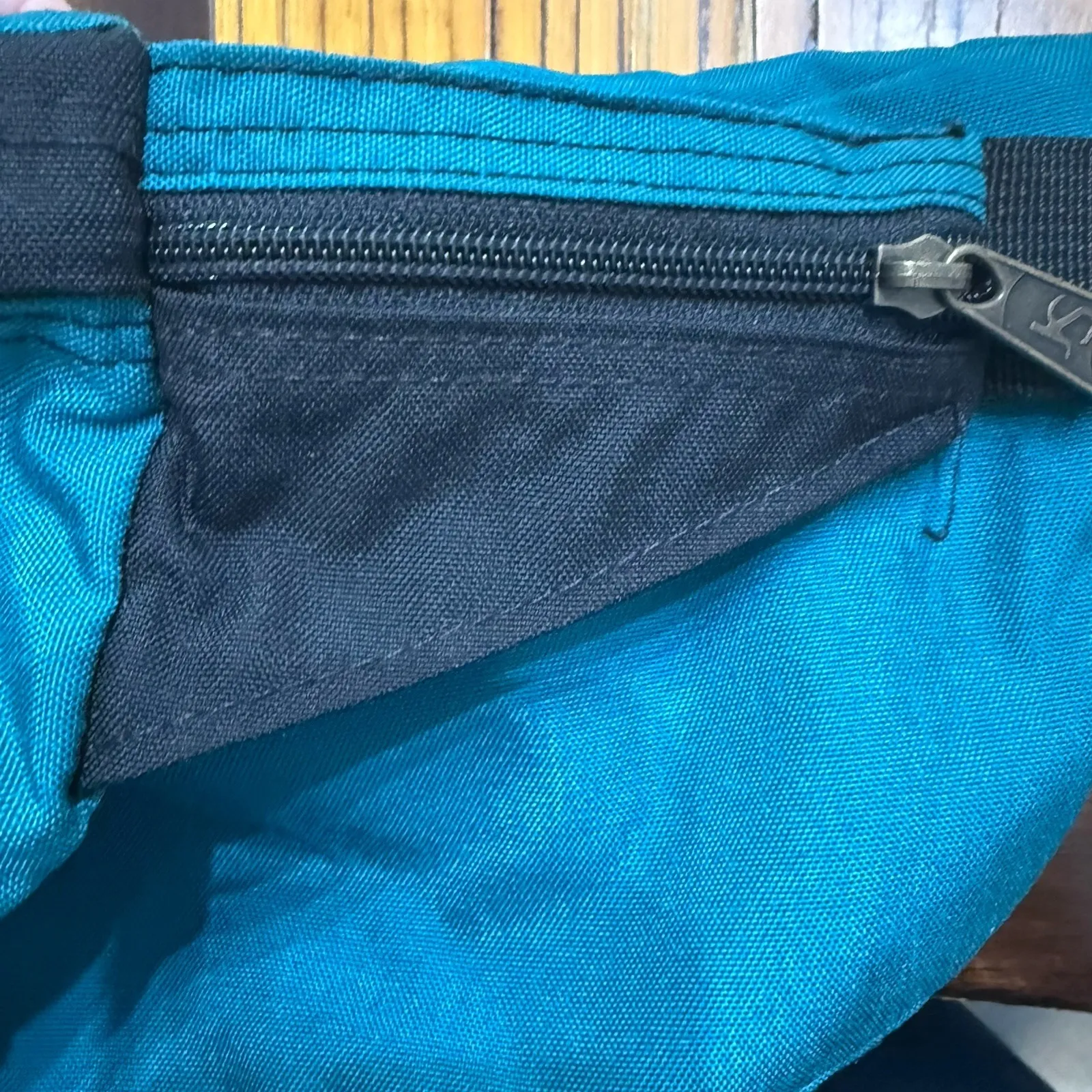 VTG Jansport Fanny Pack 2 Pouch‎ Waist Bag TEAL GREEN Black USA 90's - Image 12