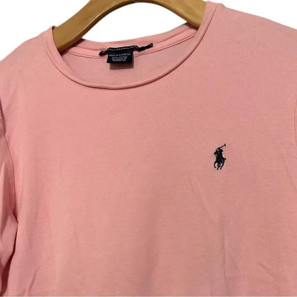 Ralph Lauren Sport Women’s Size L Pink 3/4 Sleeve Crew Neck T-Shirt - Image 2