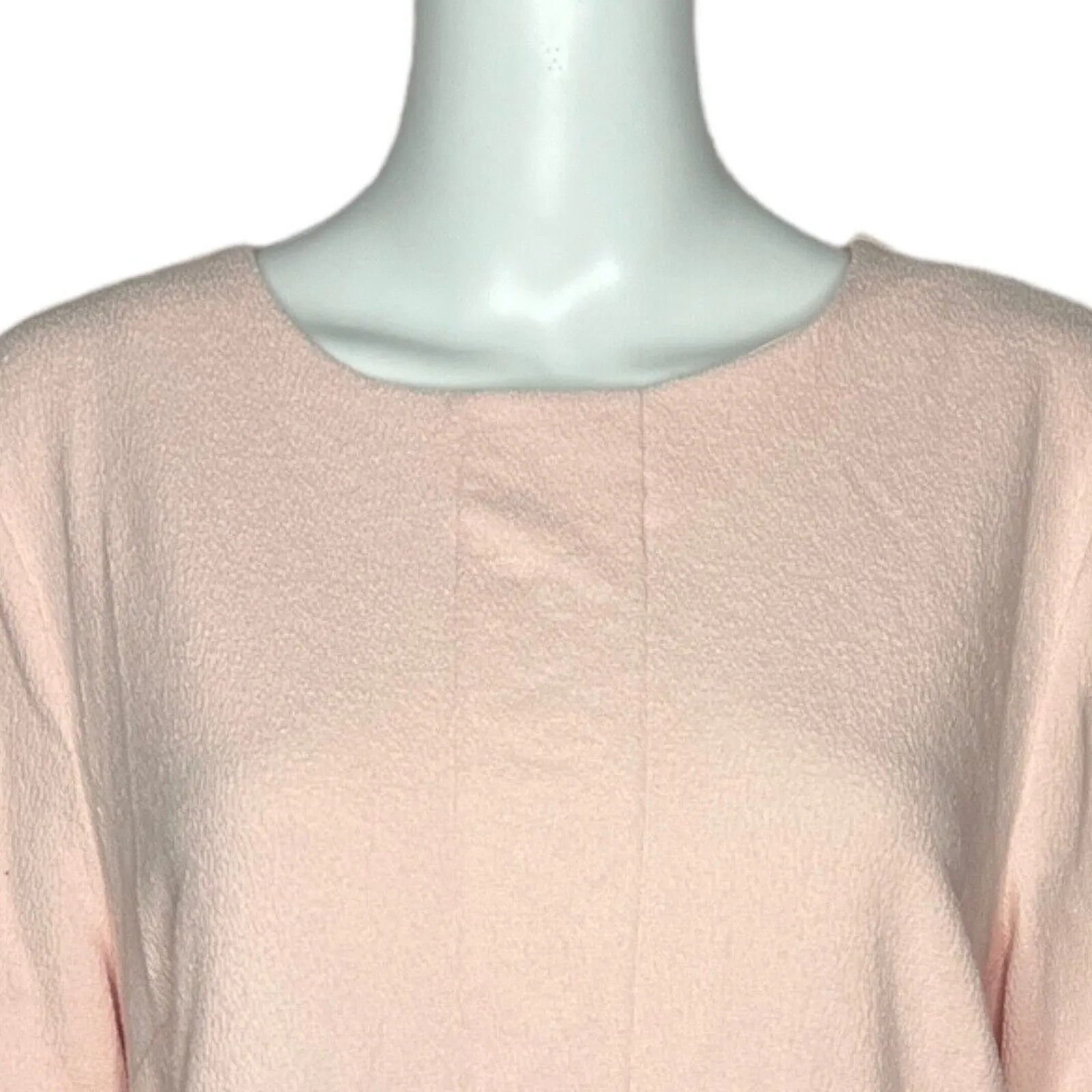 Talbots Shirt Womens XL‎ Blush Pink Textured Preppy Office Neutral Minimalist - Image 6