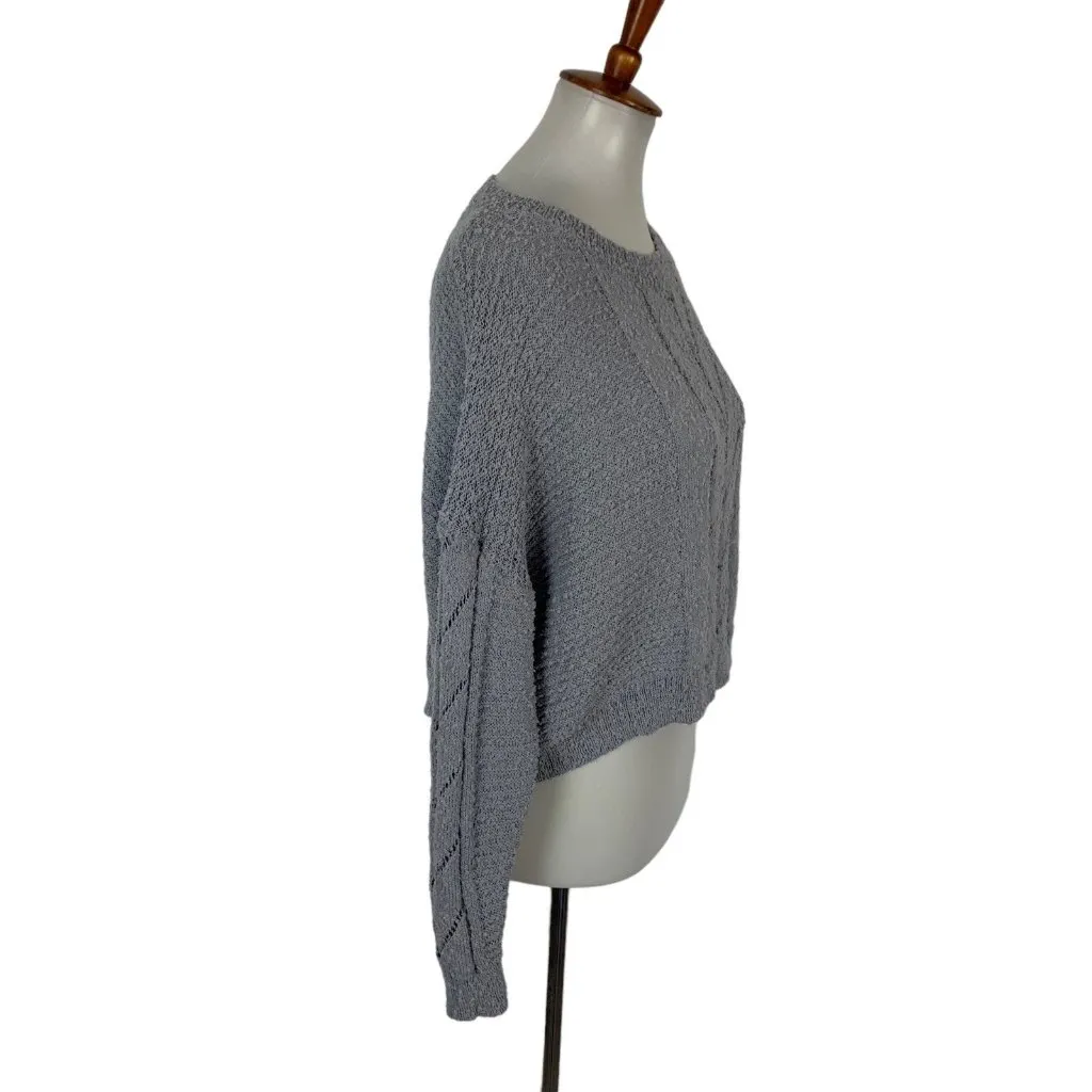 Altar'd State Altar’d State Sweater XS Gray Cropped Knit Pullover Boho Cozy Trendy - Image 3