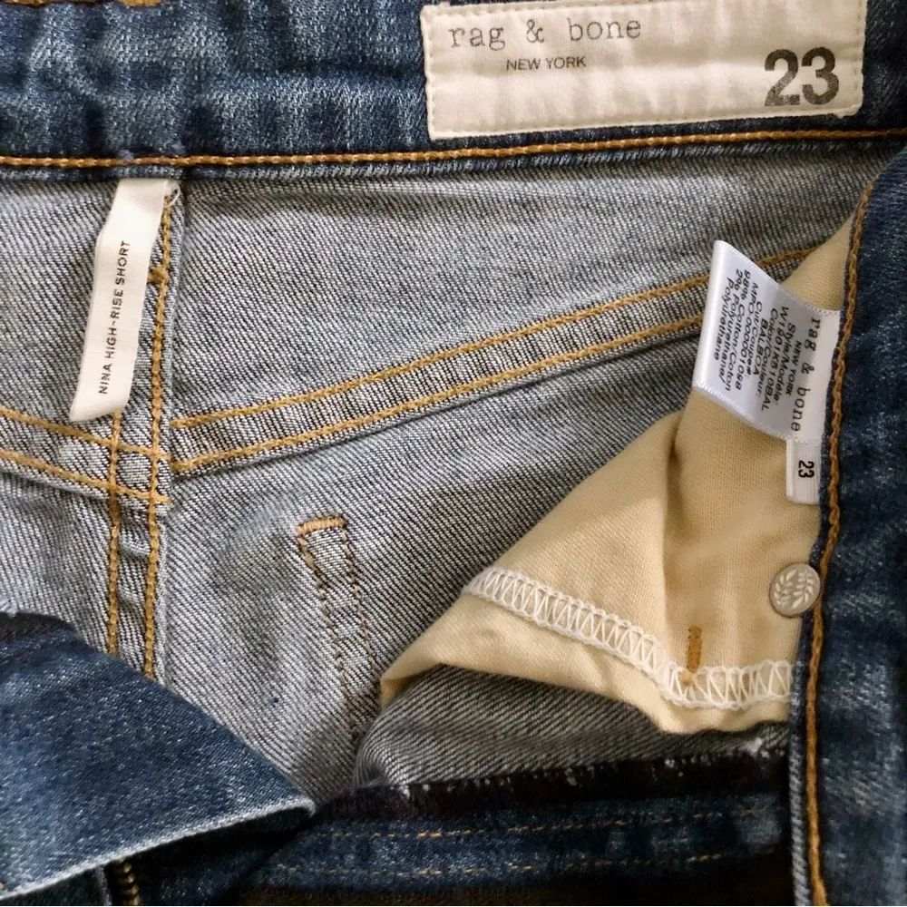 Rag & Bone Nina High Rise Jean Shorts Size 23 Women’s Cut Off Medium Wash - Image 6