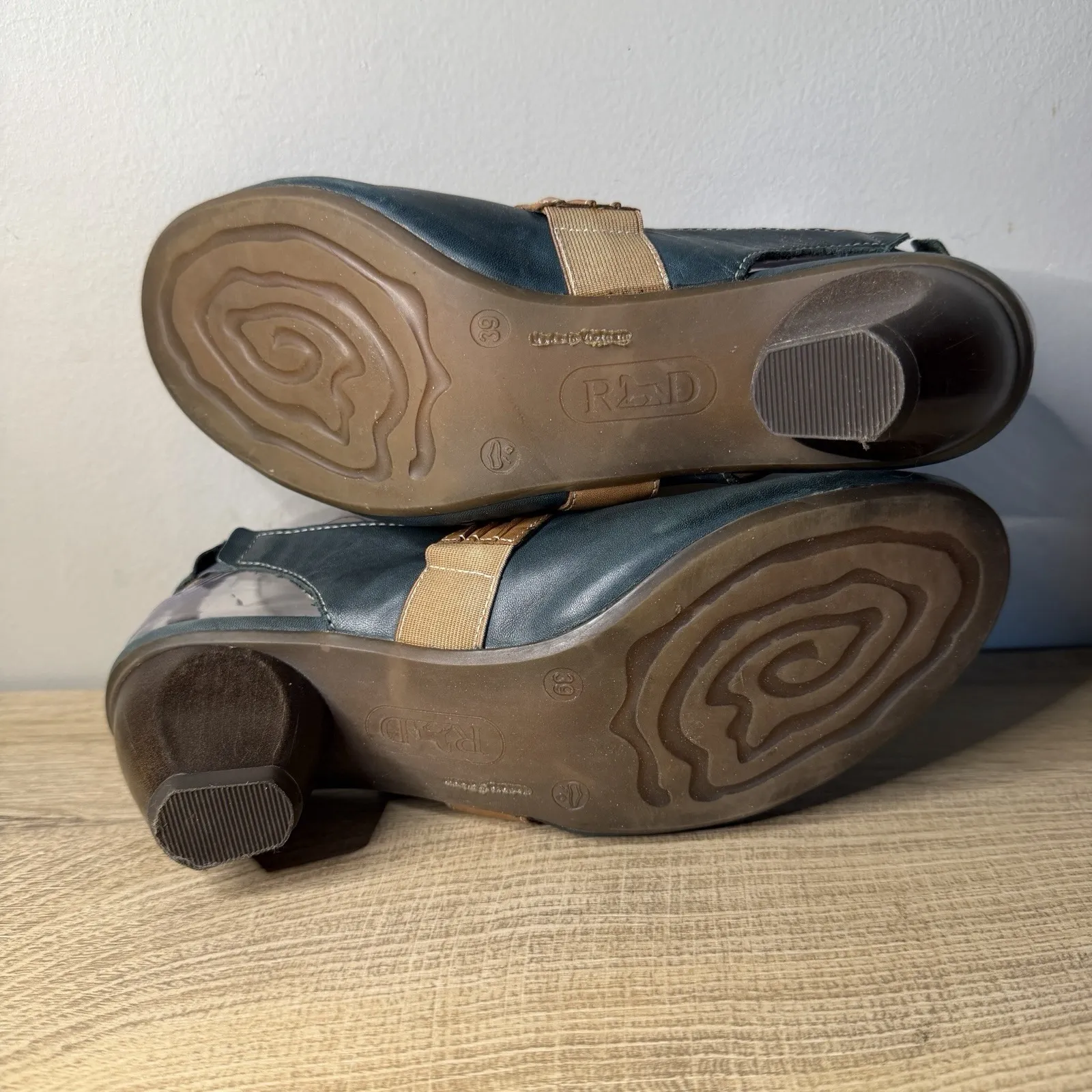 Remonte Dorndorf Shoes Slingback Sandal Teal Blue Brown Womens Size 8 US 39 EU - Image 7