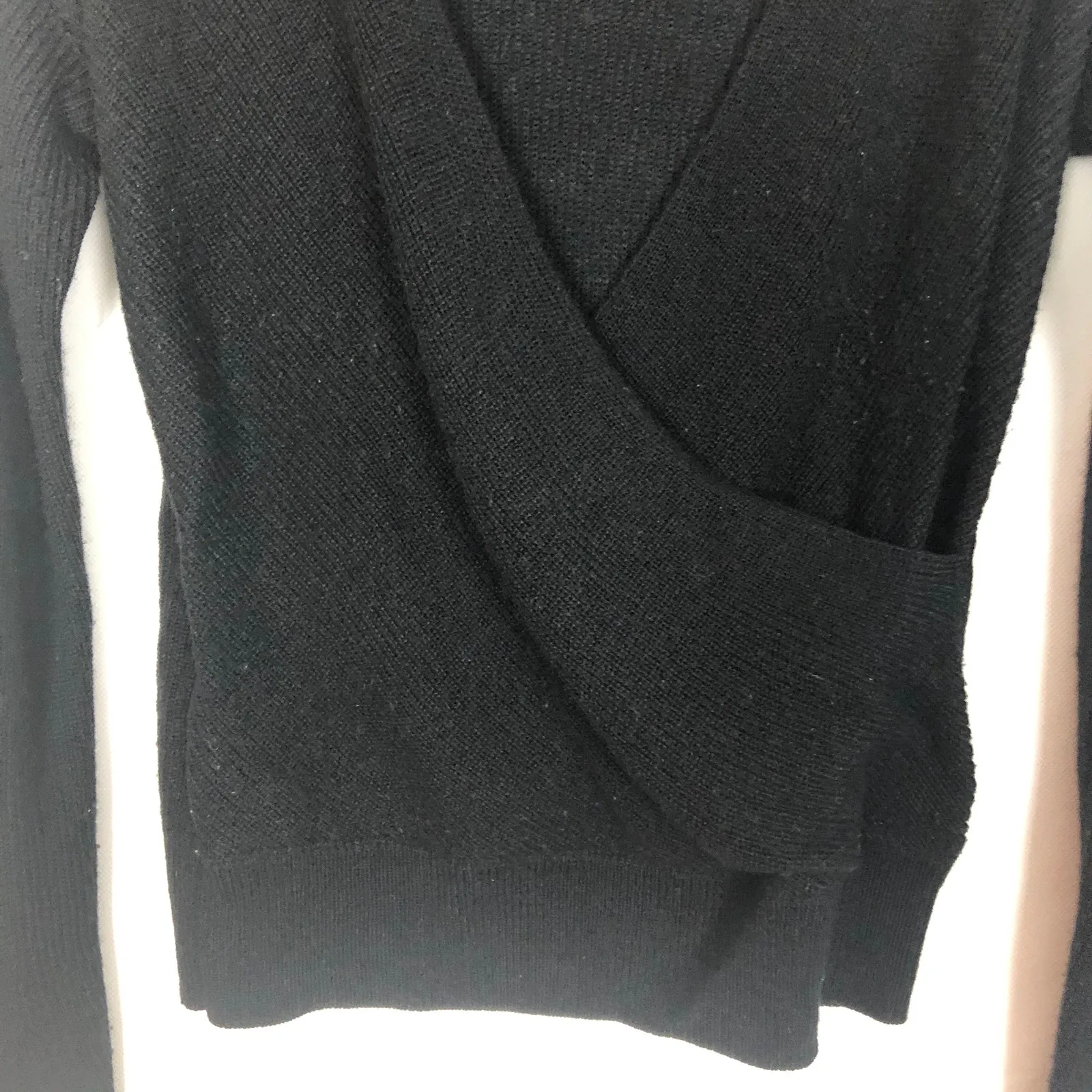 Bar III Wool Blend Wrap Black Sweater XS - Image 5