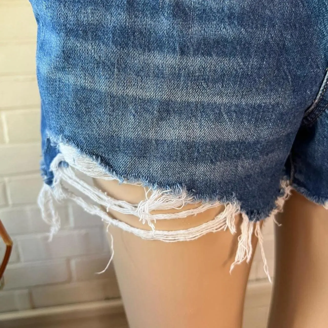 American Eagle Outfitters Navy Blue Ruffle Waist Pants - Image 6