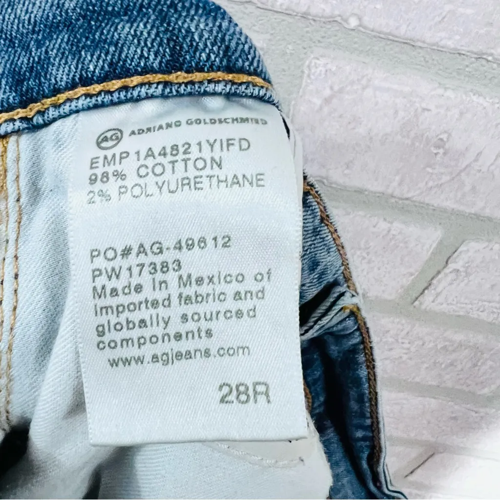 Ag AG-ED Mari Crop High Rise Straight Distressed Jeans Size 28 - Image 10