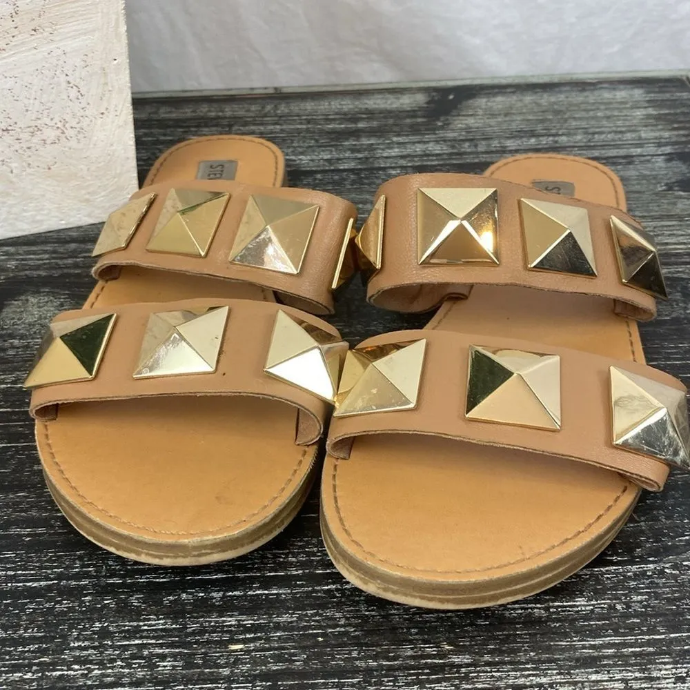 Steve Madden Brown & Gold Cressida Slip On Flat Sandals 6.5 - Image 4