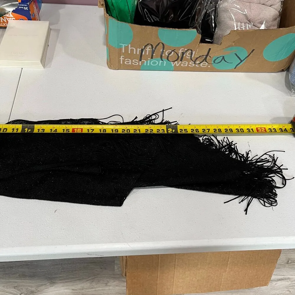 Daytrip Buckle Black Knit Fringe Vest Festival Western Hippie Womens Size Small - Image 5