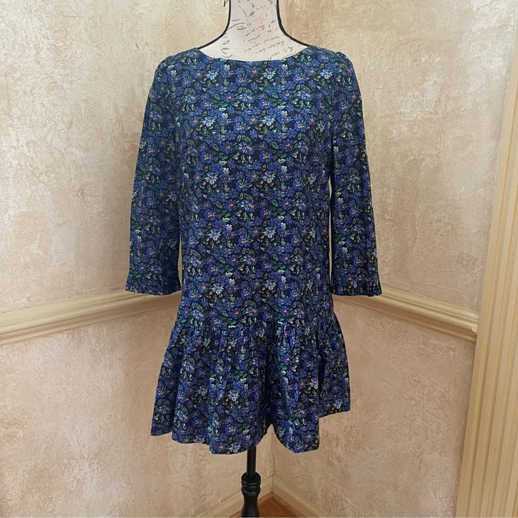 Free People The Avenue Mini Coquette Dress Floral Ruffle Cutout Scoop Neck S - Image 4