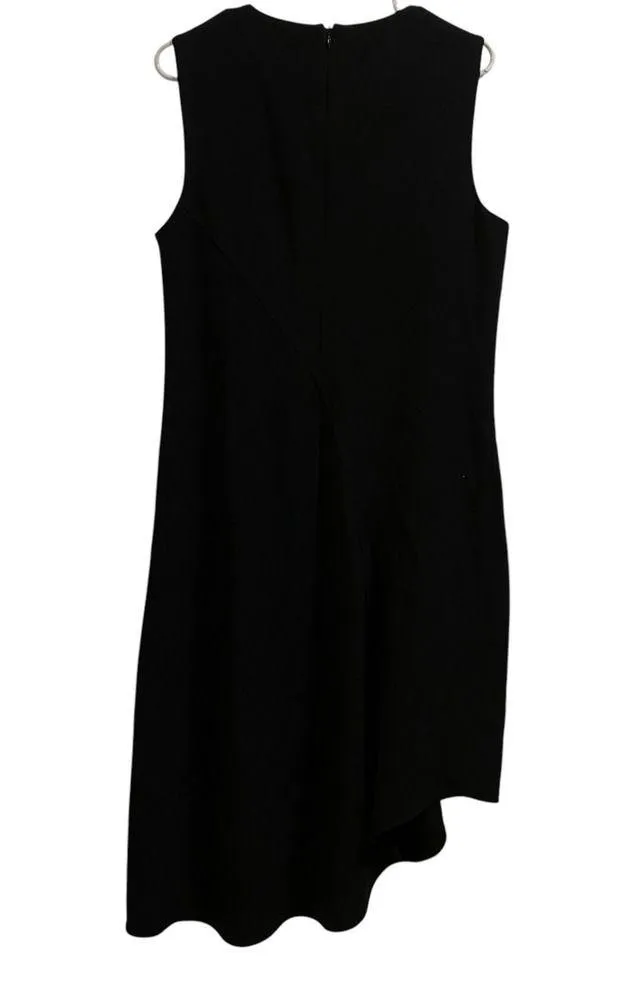 M.M. LaFleur Size 12 The Lara Black Dress Heavy Crepe Glam Asymmetric Hem LBD - Image 3