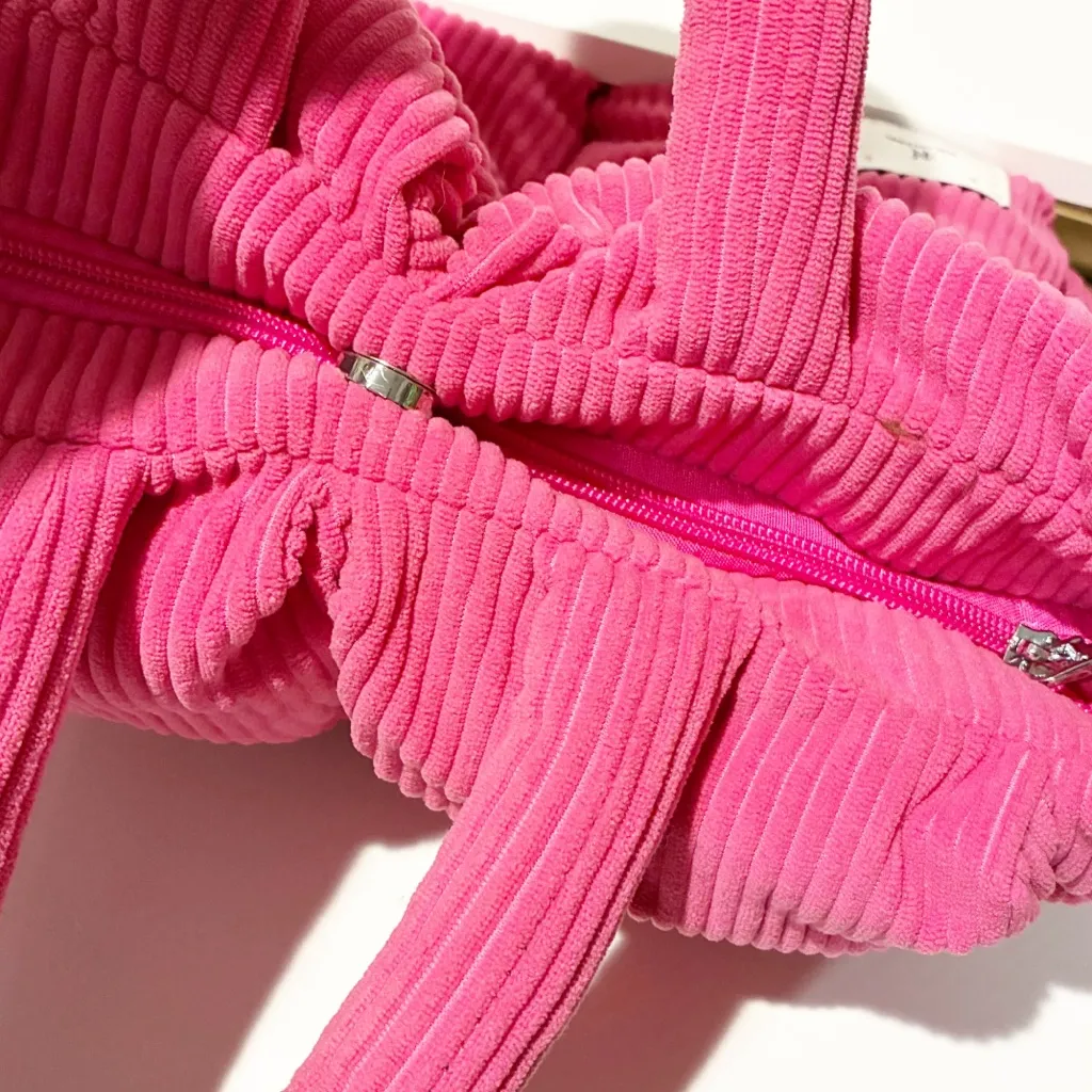 OH KIND Pink Puff Bag Ribbed Tote Small Bag - Image 3