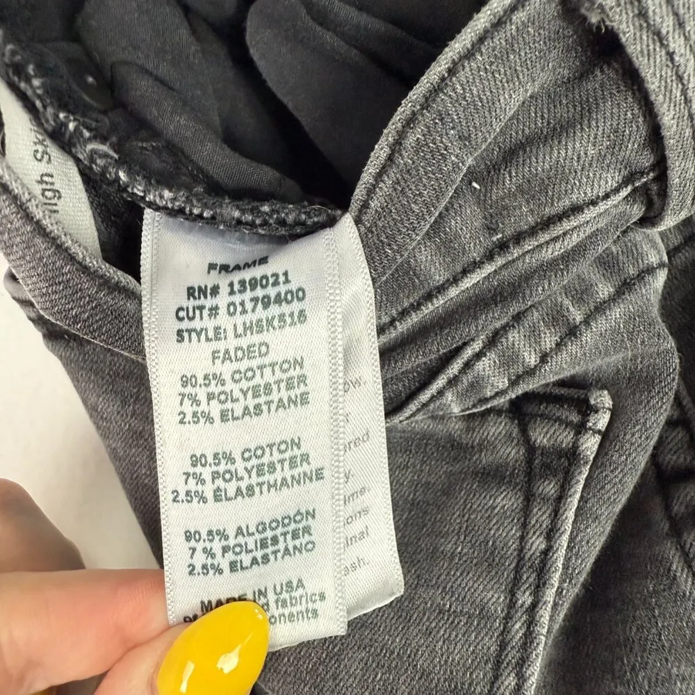 FRAME Le High Skinny Jeans in Faded Wash Gray Size 24 EUC - Image 10