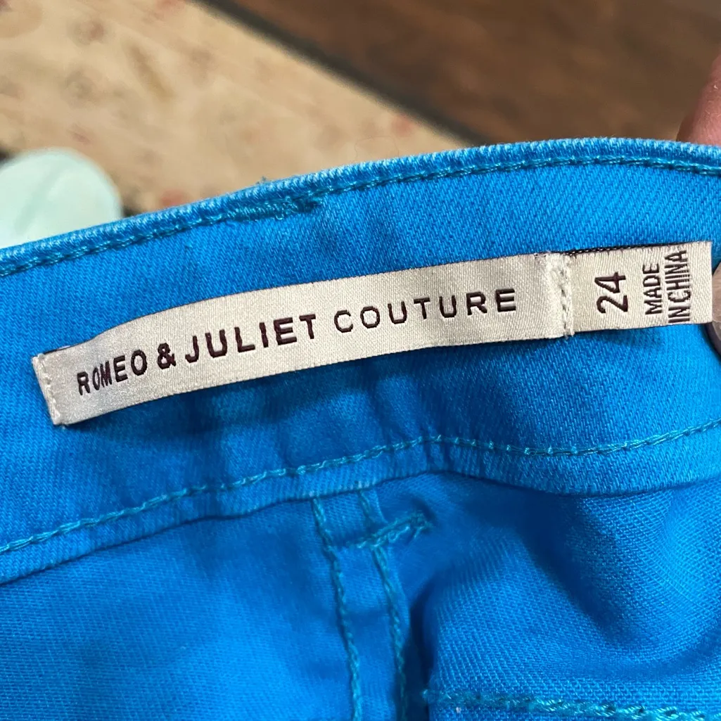 Romeo & Juliet Couture bright blue denim moto jeans / 24 / Excellent condition - Image 13