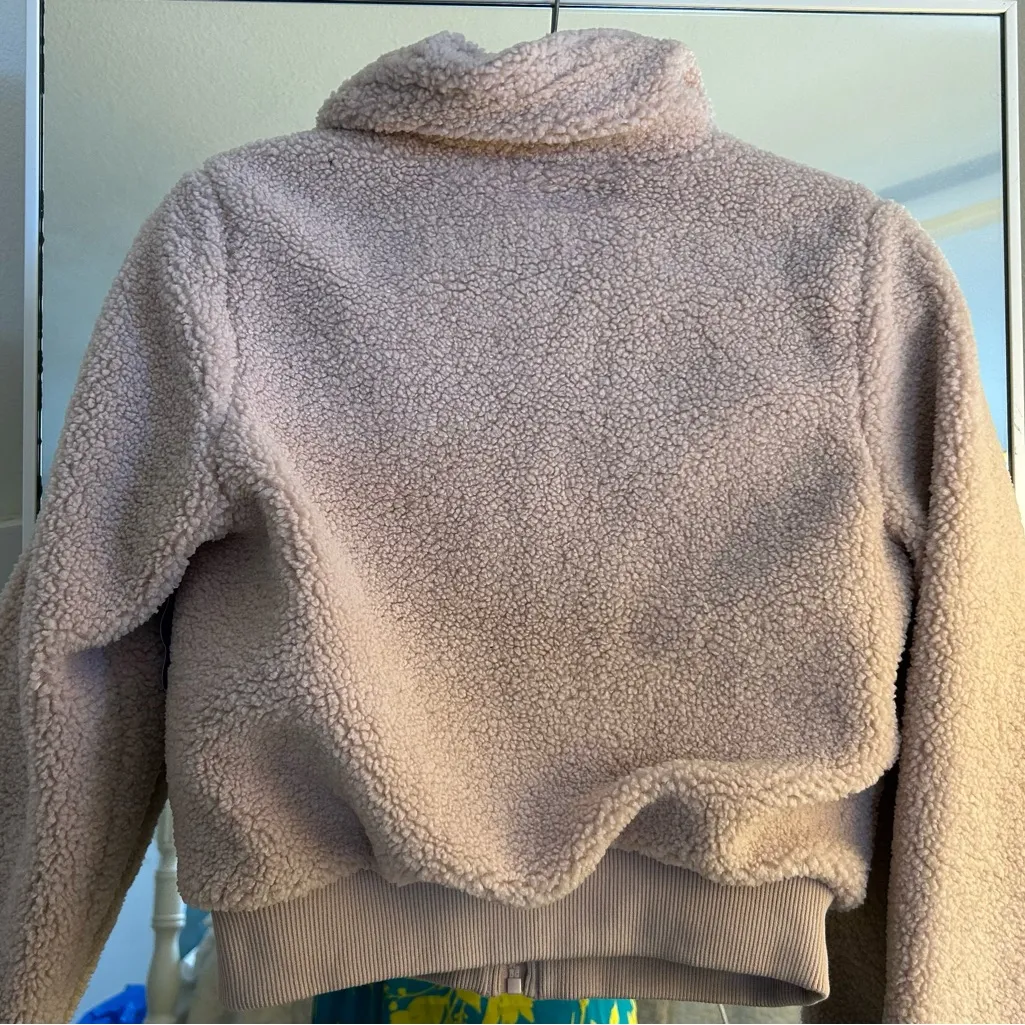 NEW Haribo Pink Juniors Fleece Teddy Crop Zip Up Lined Jacket M $74 Size M - Image 4
