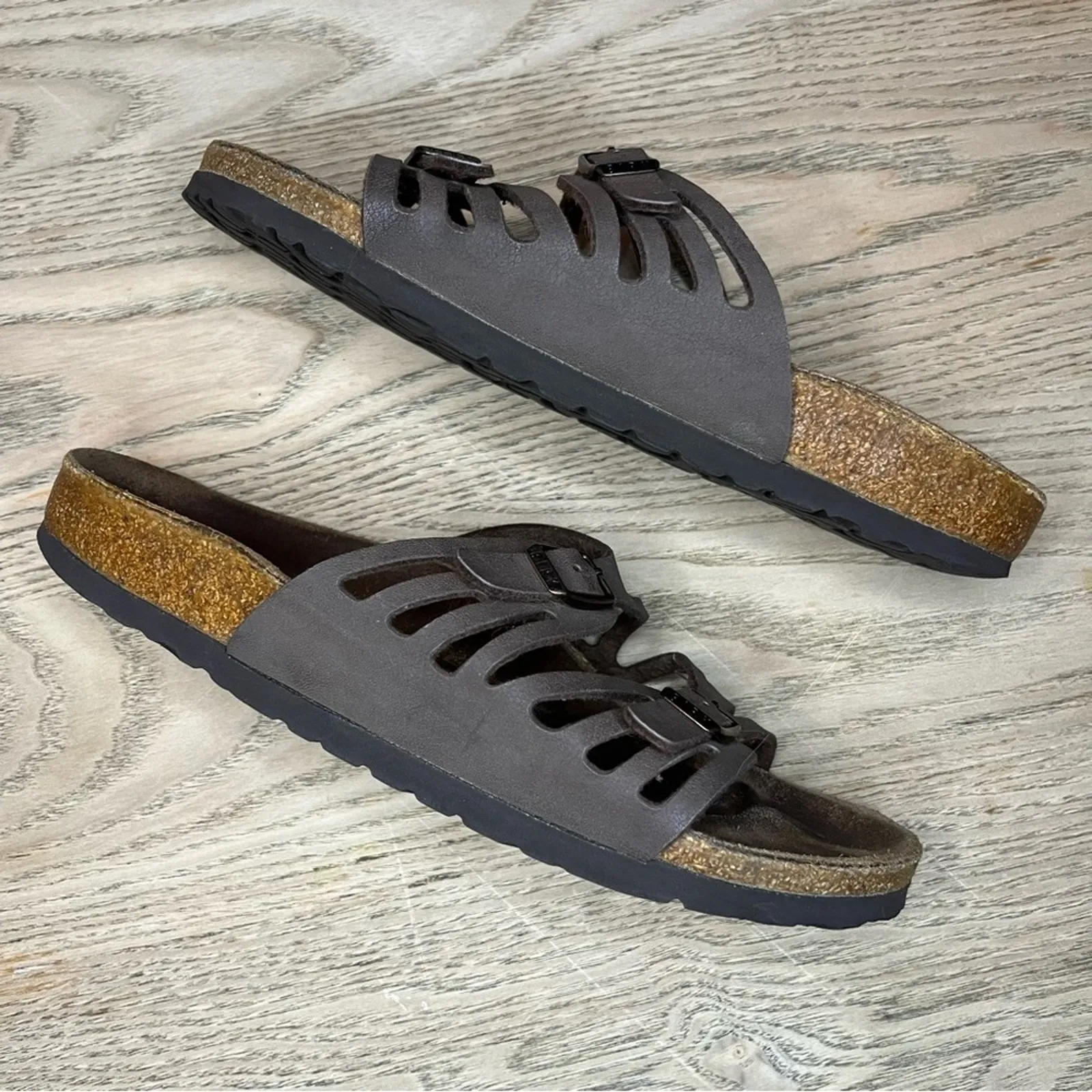 Birkenstock Granada Birko-Flor Vegan Sandals Slides Slip Ons Brown Women’s 7-38 - Image 7