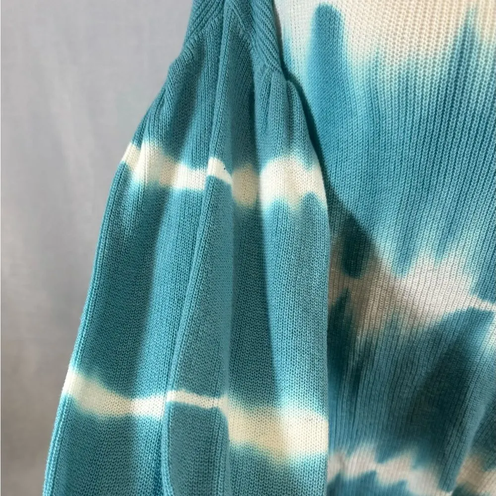 Fate split open back balloon sleeve tie dye sweater size medium - Image 6