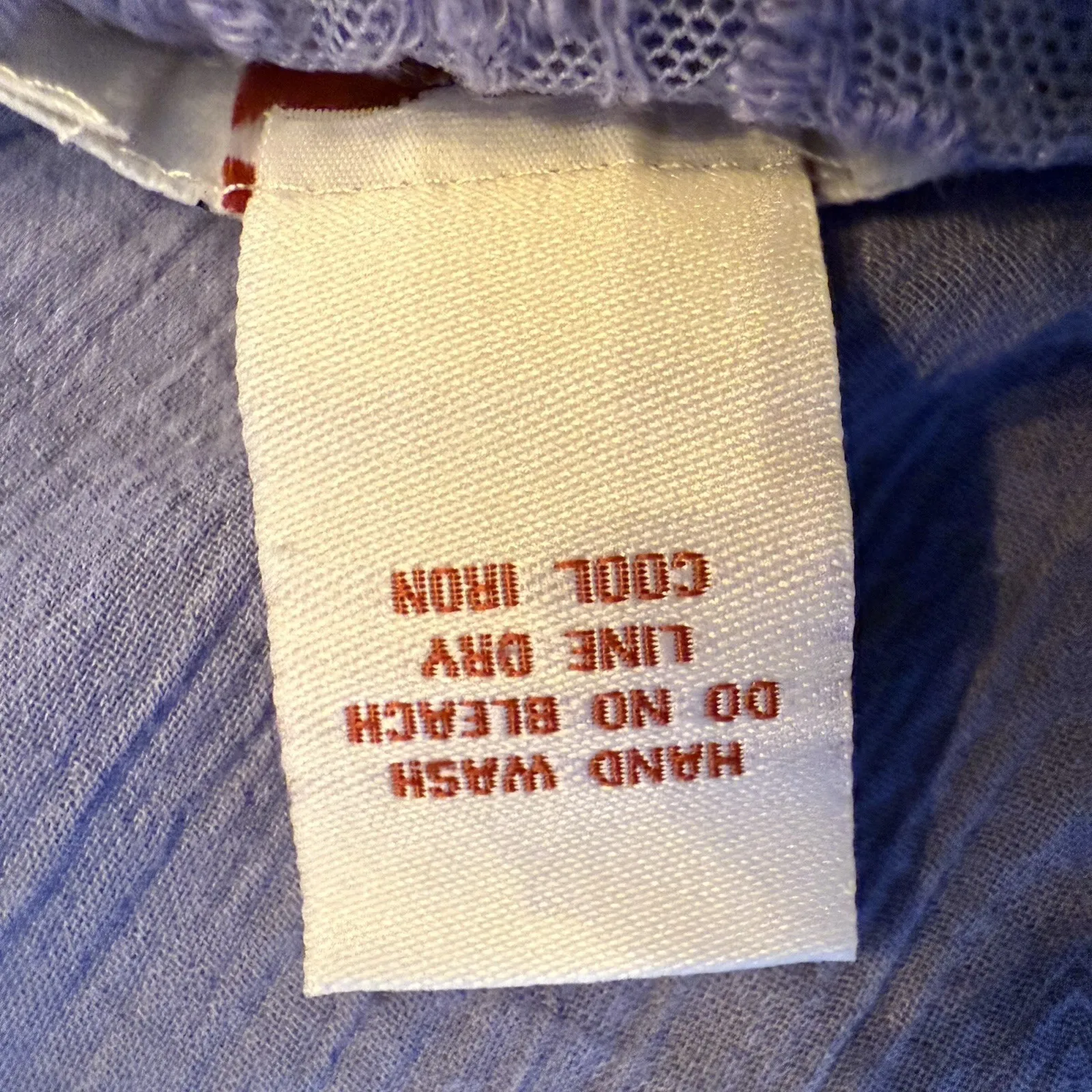 Sundance‎ Floral Crochet Lace Top M Long Sleeve Cotton Gauze Blue Boho Cottage - Image 11