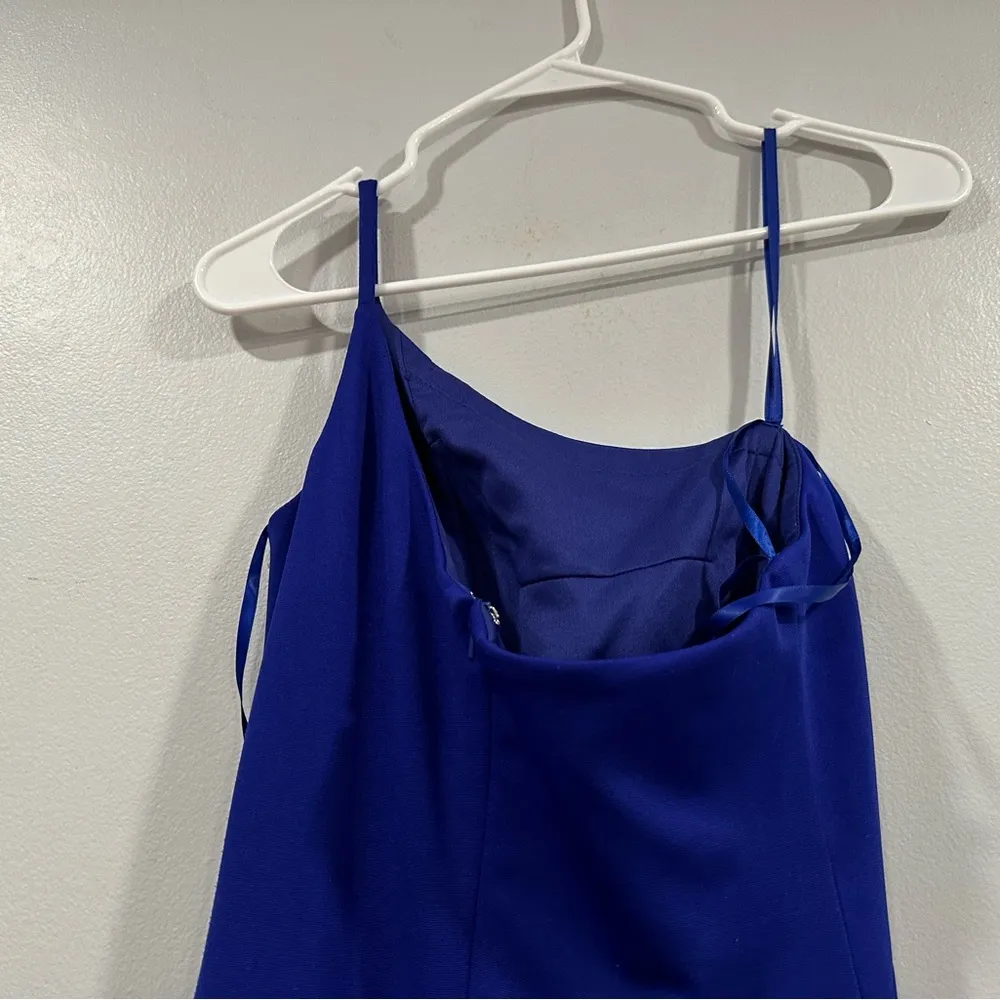 La Femme 28176 One-Shoulder Jersey Gown in Royal Blue 2 NWOT - Image 6