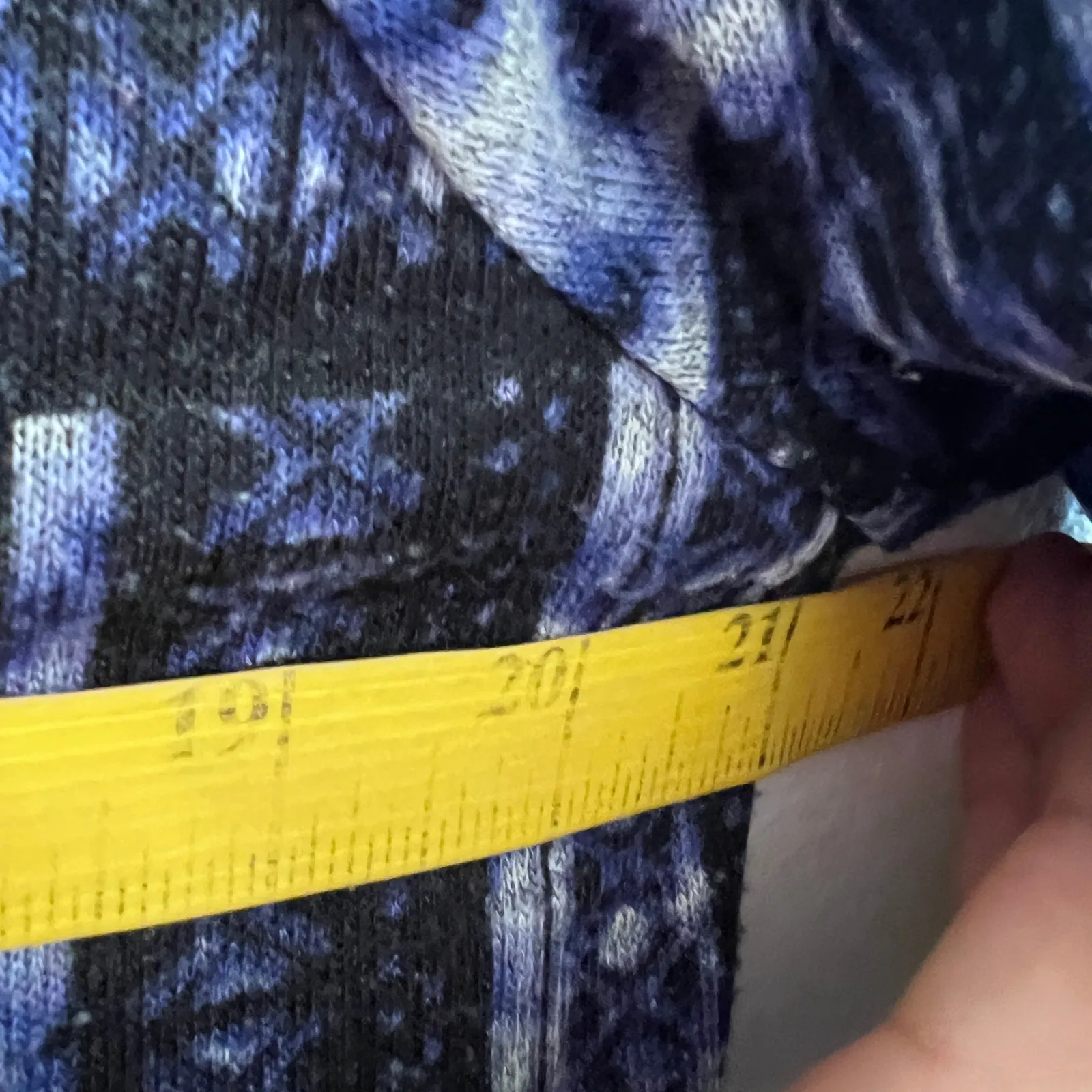 Blue Fringe Trumpet Sleeve Top Boho Festival Retro 70s Vintage‎ Large - Image 6