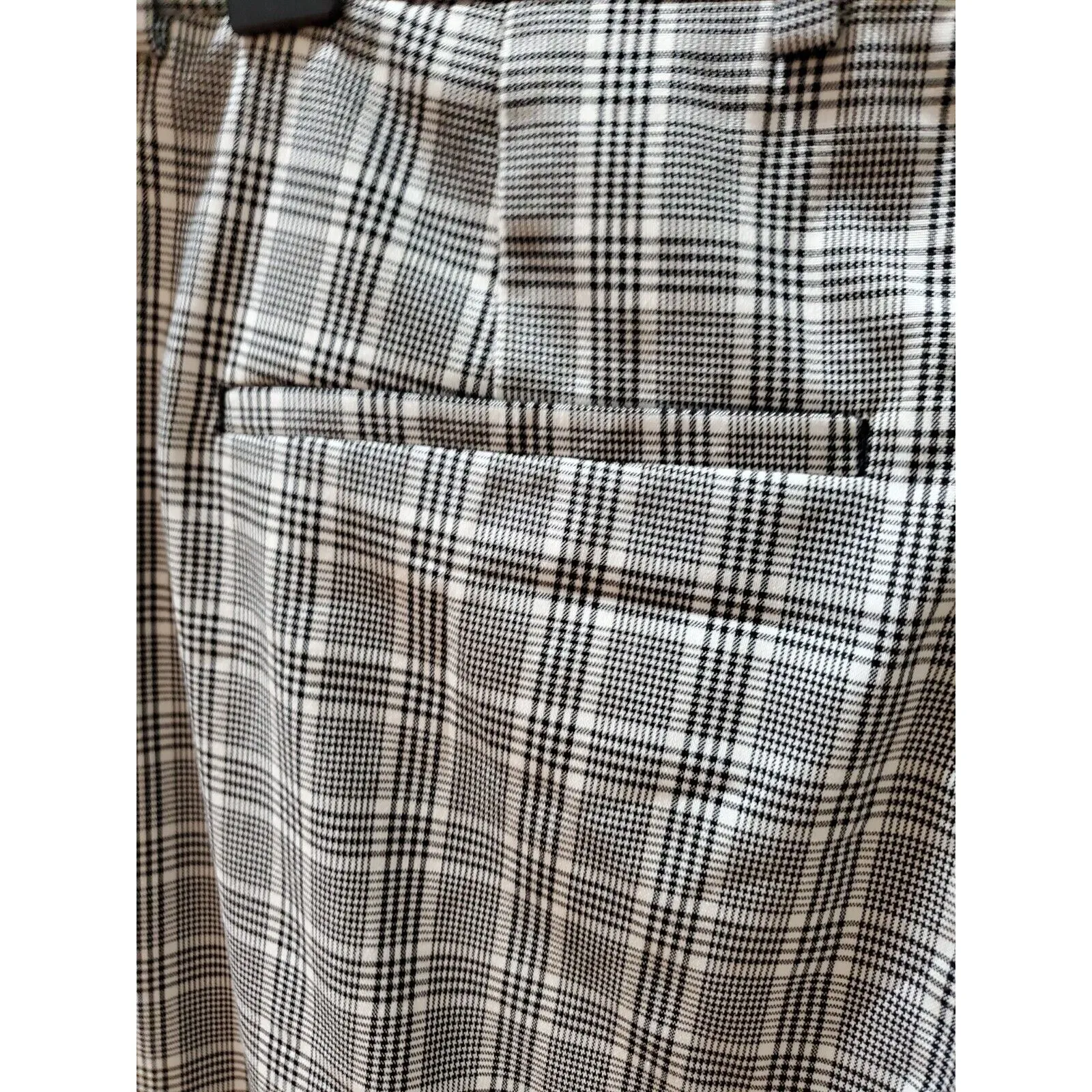 Zara Women's Gray Check Polyester Mid Rise Skinny Legs Casual Dress Pant Size 29 - Image 6