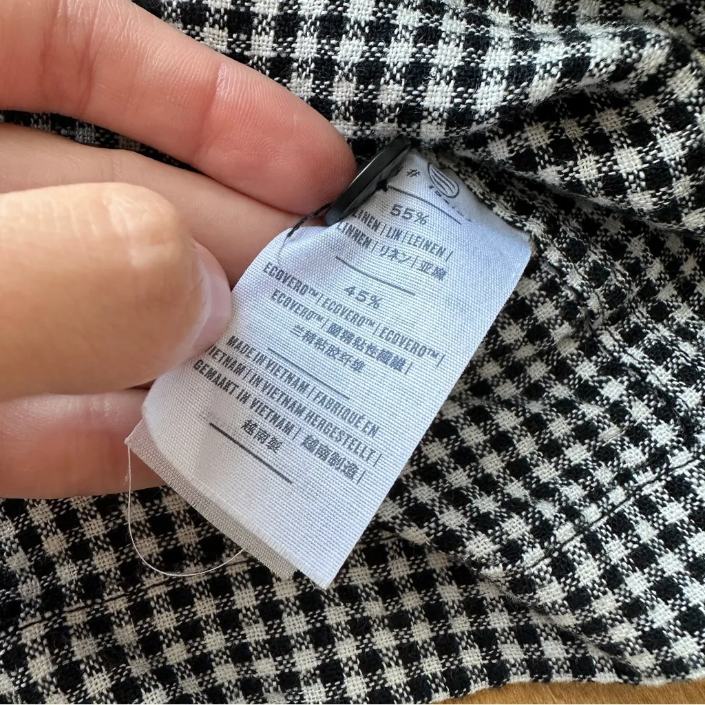 United By Blue Linen Pull-On Short and Cropped Tank Set, Black/White Gingham, L - Image 16