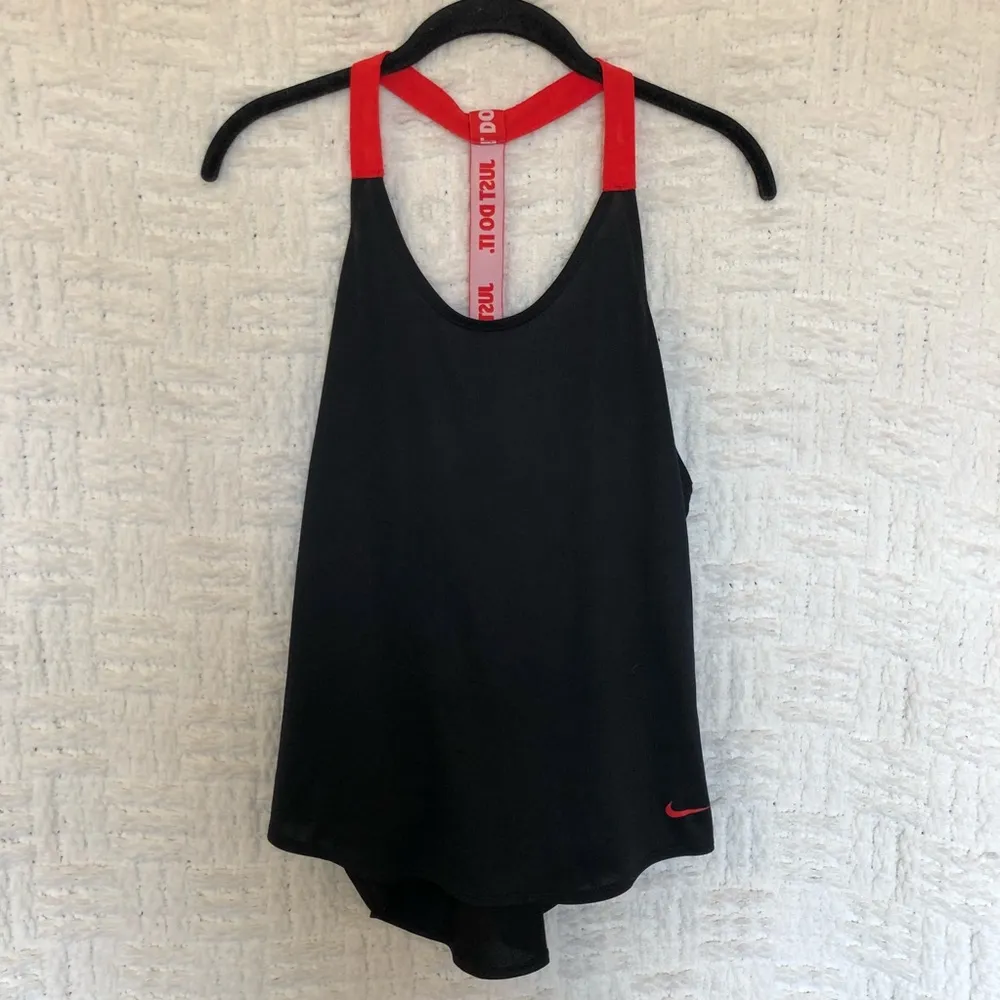 Nike Elastika Tank Top Black Red Small - Image 4