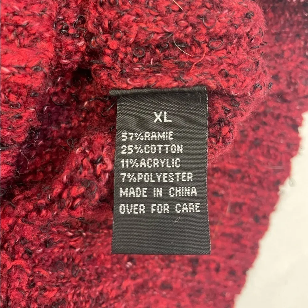 Sonoma Short Sleeve Cowl Neck Knit Sweater Size XL red burgundy maroon V-neck - Image 5