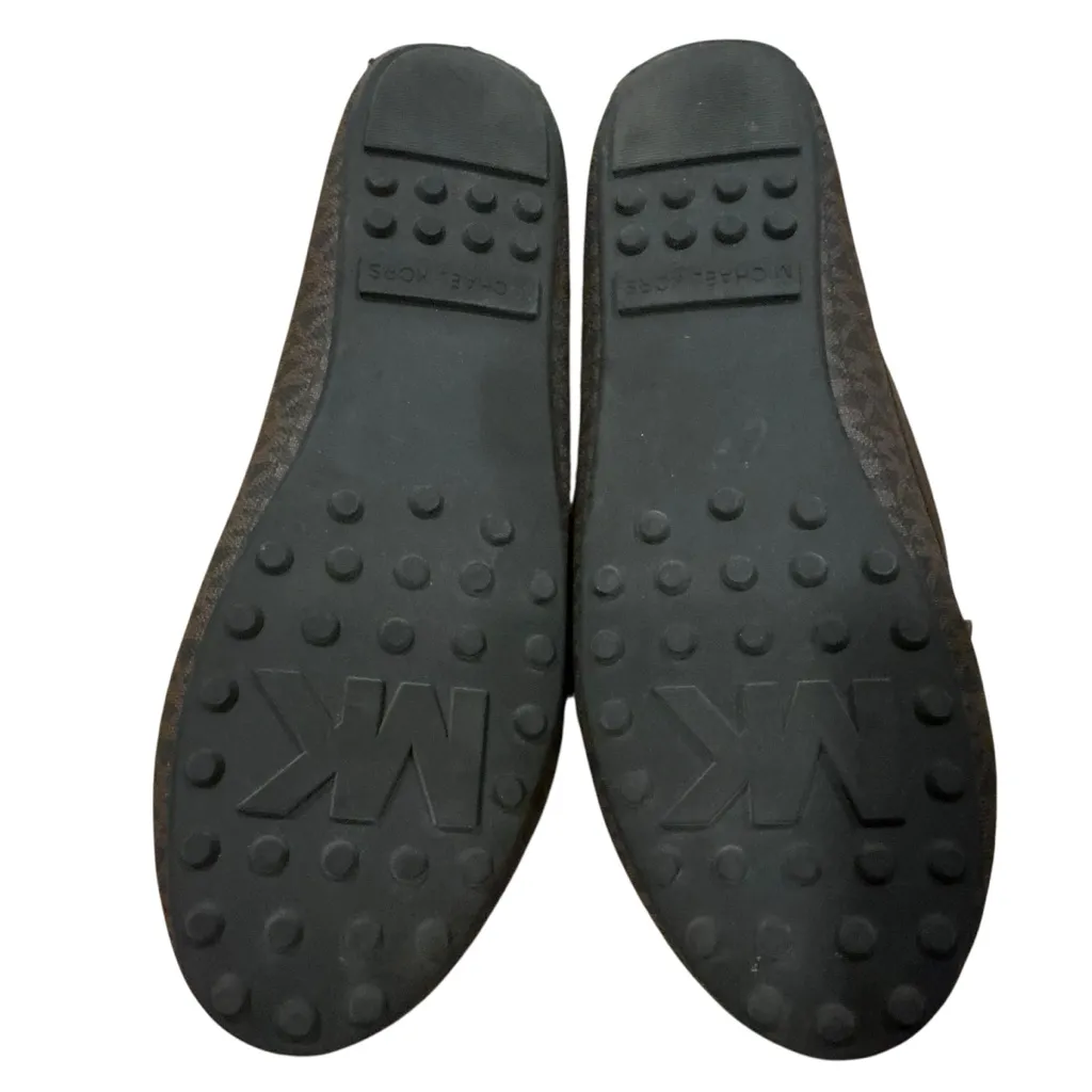 Michael Kors Everett brown leather with silver logo loafers women’s 10 - Image 4