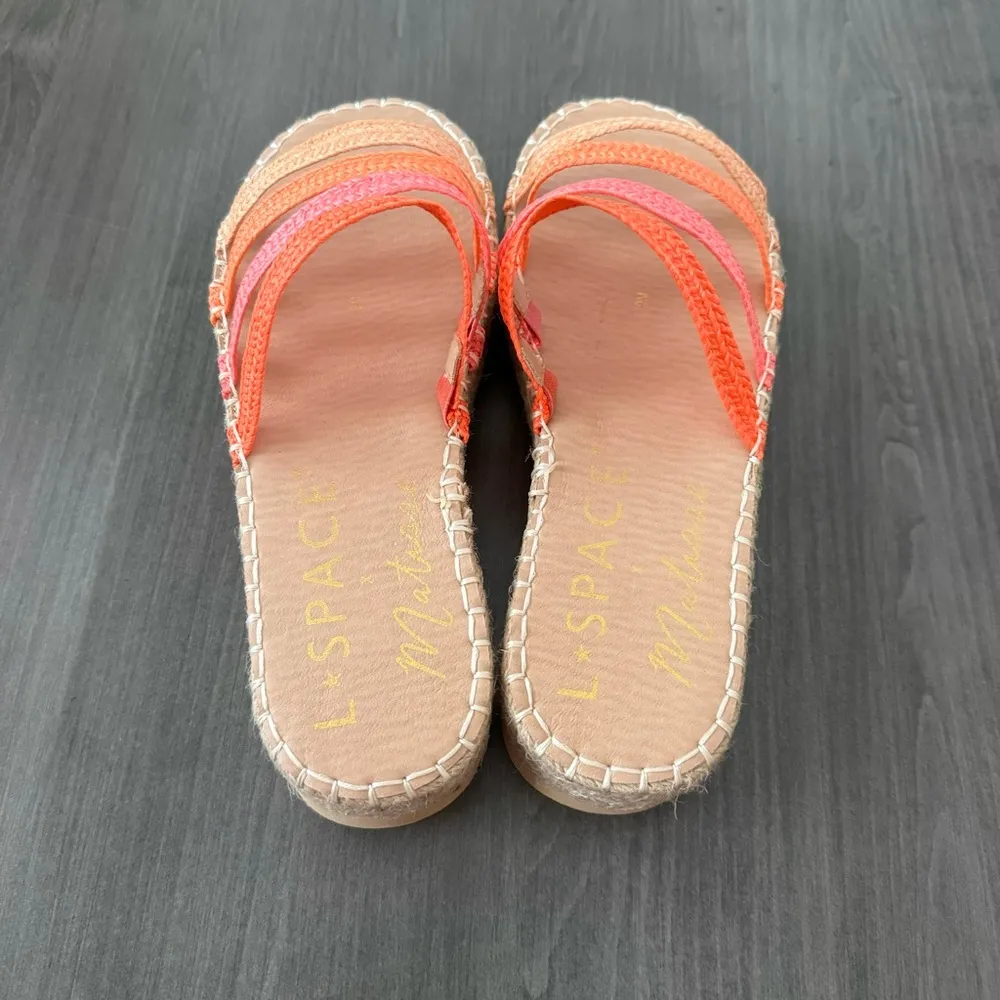 L Space Matisse raffia Gwen platform sandals  multicolor NWT Size 9 - Image 4