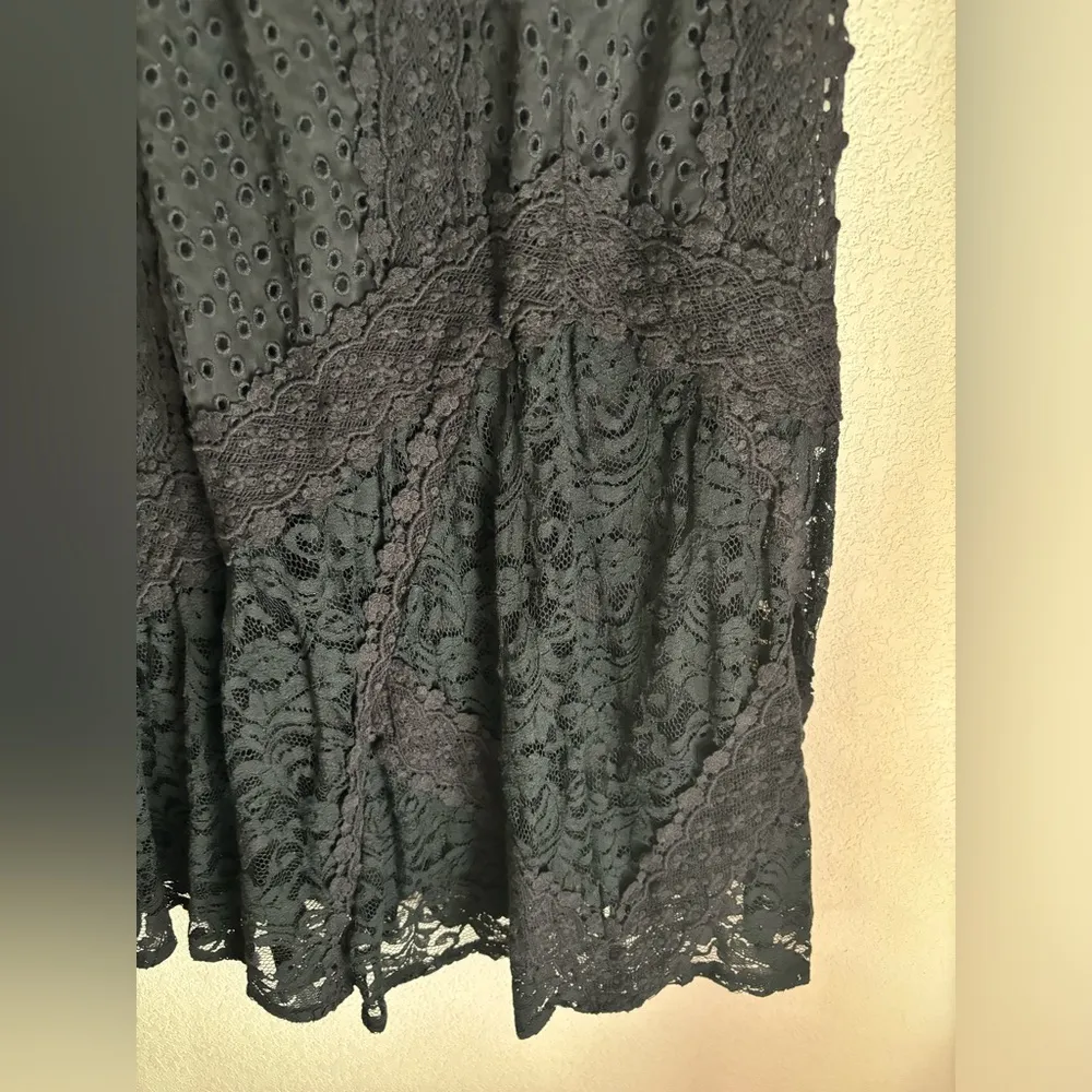 Double D Ranch Wear Black Eyelet & Lace Western Prairie Broom Maxi Skirt S - Image 9