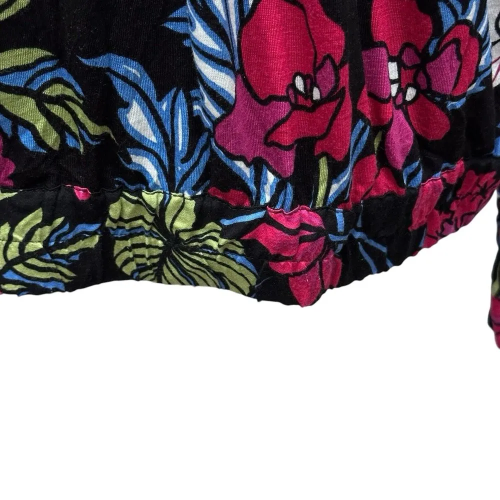 Anthropologie Tiny Womens Finley Faux Wrap Top Black Pink Floral Long Sleeve M‎ - Image 8