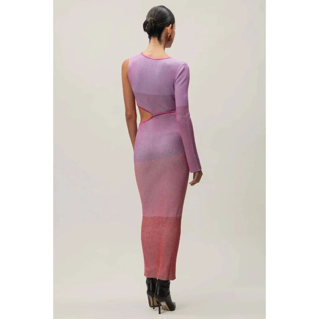 Baobab Ishi Cut Out Knit Maxi Dress Raspberry Womens Size Small Pink - Image 3