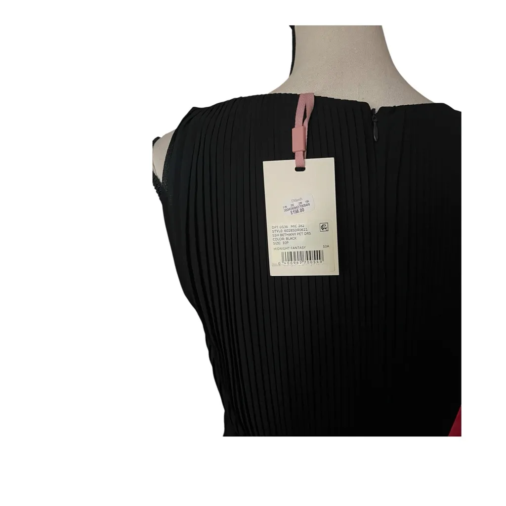 NWT ALEX MARIE Midnight Fantasy Pleated Sleeveless 3D Flower Hem Dress. … - Image 11