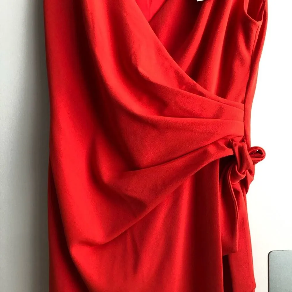 LAUREN RALPH LAUREN Faux Wrap Red Cherry Dress Women’s Size 8 NWT - Image 7