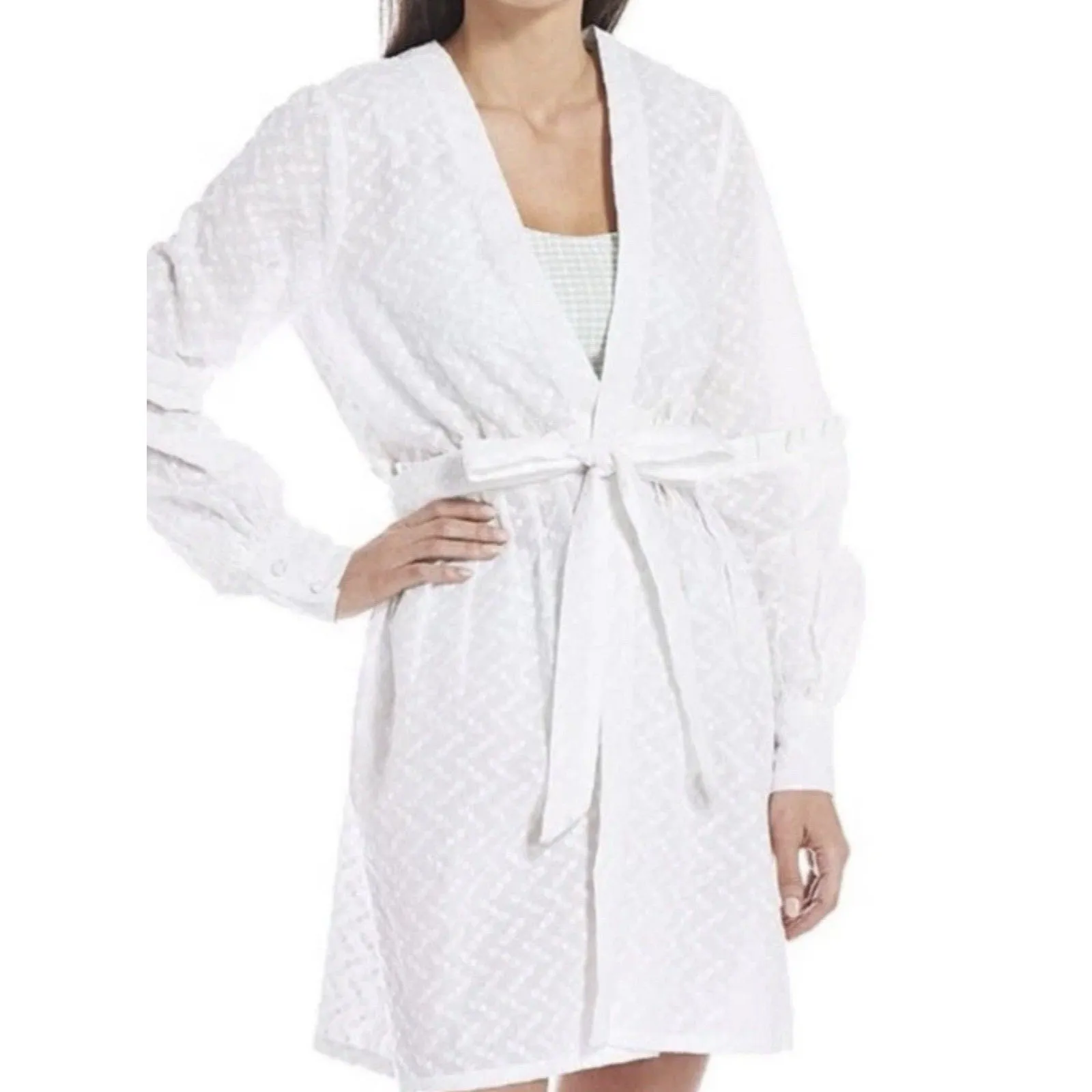 Antonio Melani x Born On Fifth Island Harbor White  Swim Cover Up M No Belt - Image 2