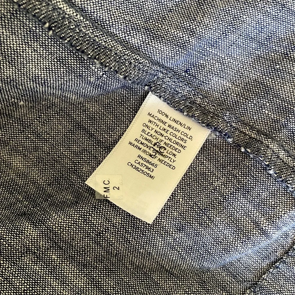 Caslon Blue Linen Open Long Sleeve Coat / Top - Image 8