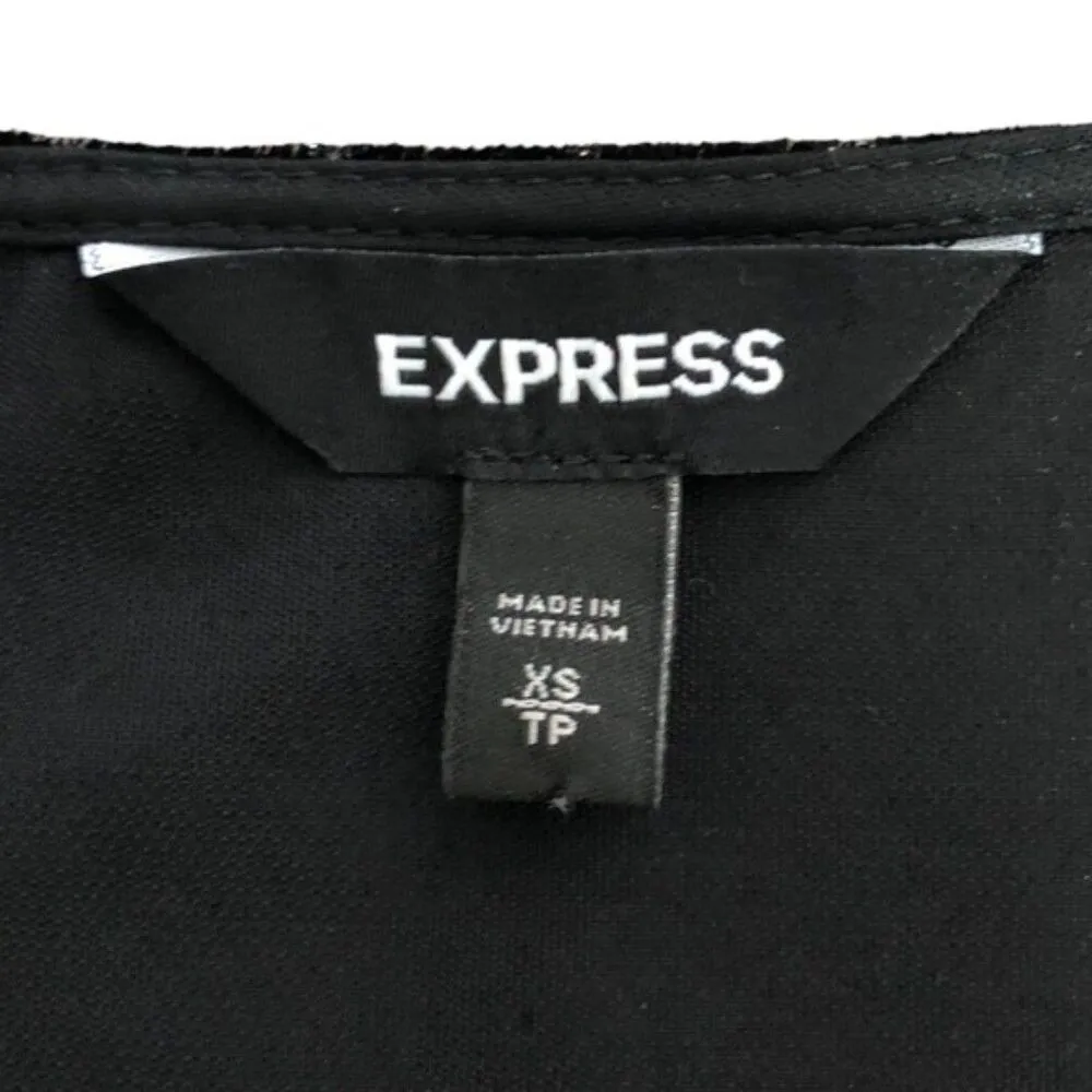 Express Velvet Deep V-neck Metallic Polka Dots Long Sleeve Peplum Top - Image 8