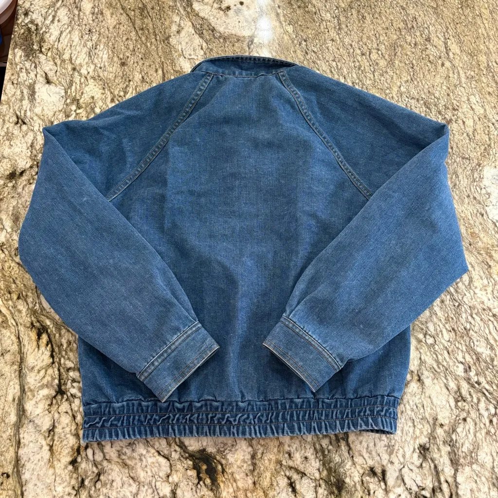 Vintage Jean Bomber Jacket Size XL - Image 3