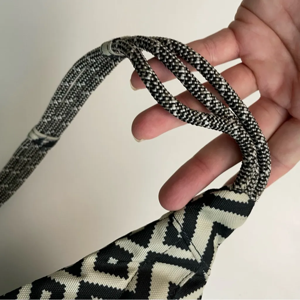 Kavu Rope Sling Bag Pockets Adjustable Water Resistant Geometric Black Beige - Image 5