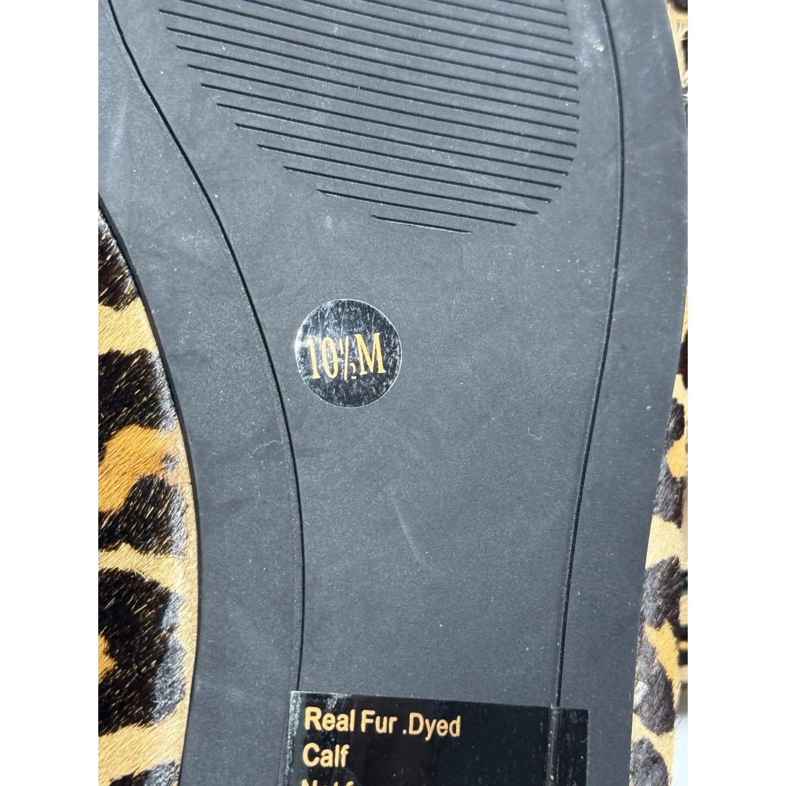 INC Women's Leopard Floral Embroidered Flats Real Calf Hair Mules Shoes 10.5 - Image 12