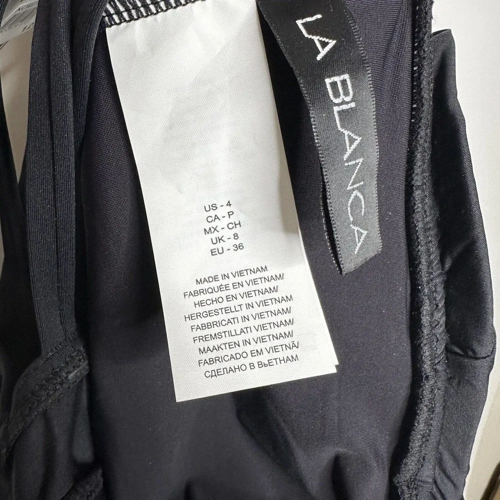 NWT La Blanca Island Goddess One Piece Swimsuit Women's Black Size 4 - Image 5