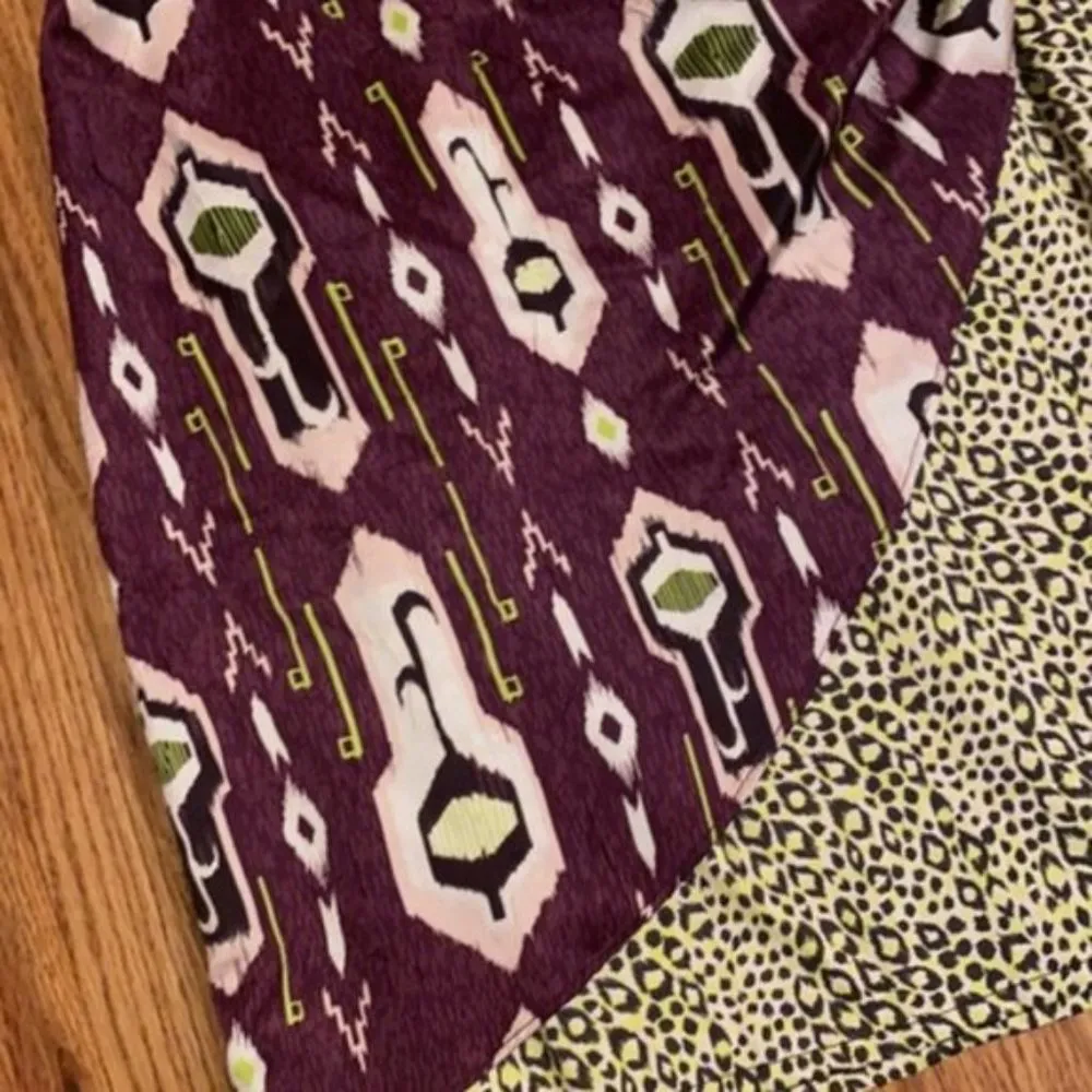 H&M Mini Dress 4 Aztec Tribal Cheetah Crossover Yellow Purple - Image 8